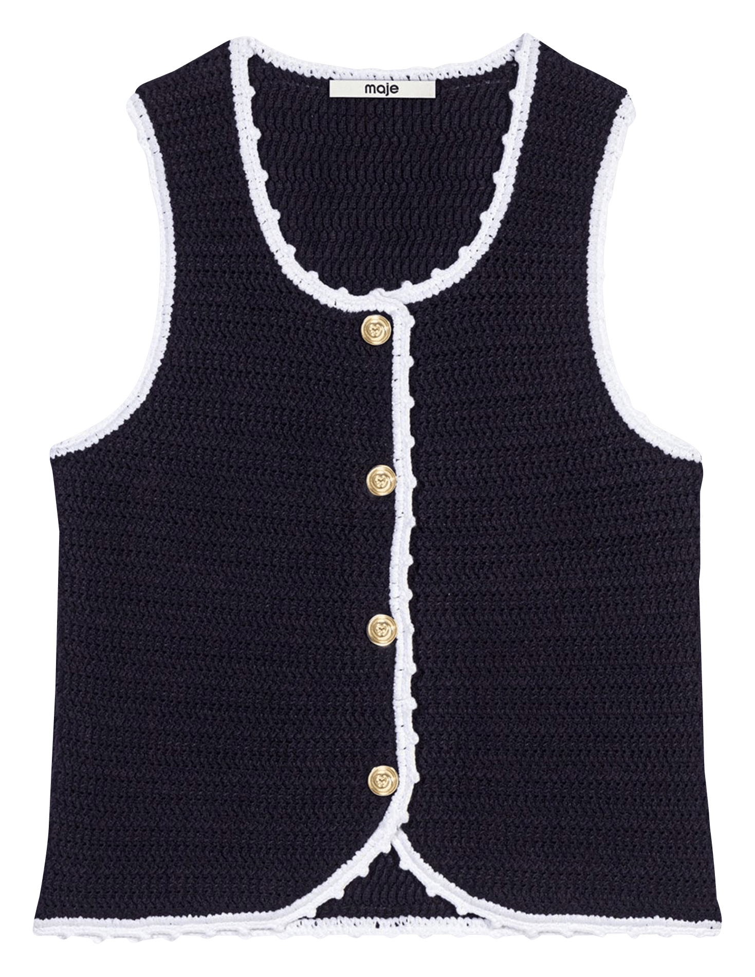 Top ajustée en maille MAJE Bleu