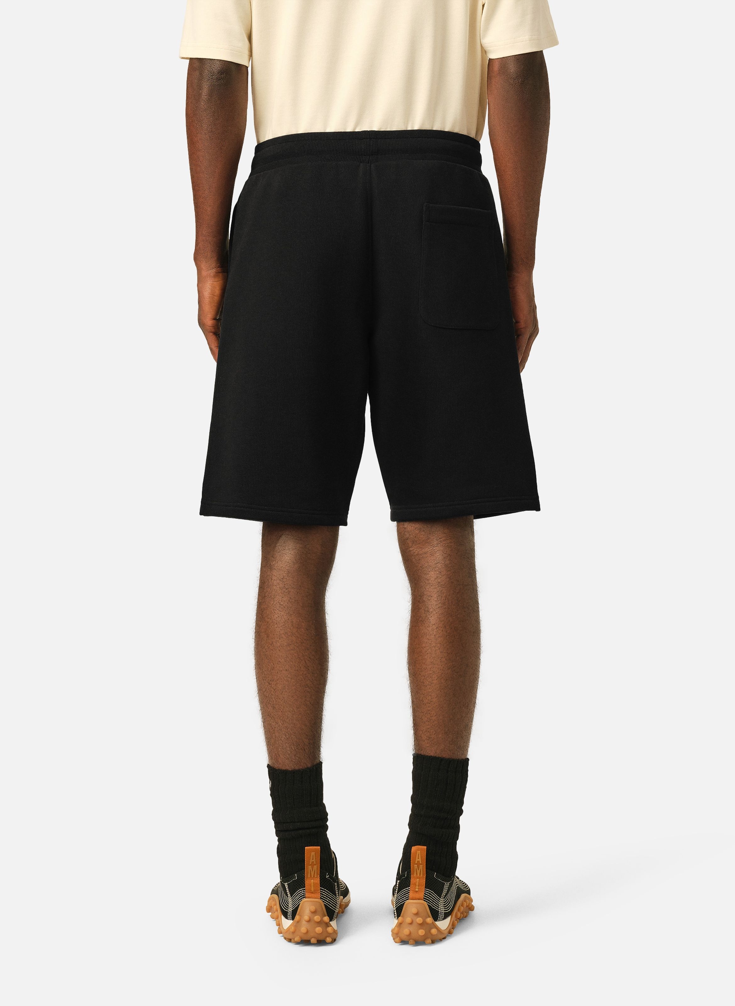 Short en coton ami de coeur embossé AMI PARIS Noir