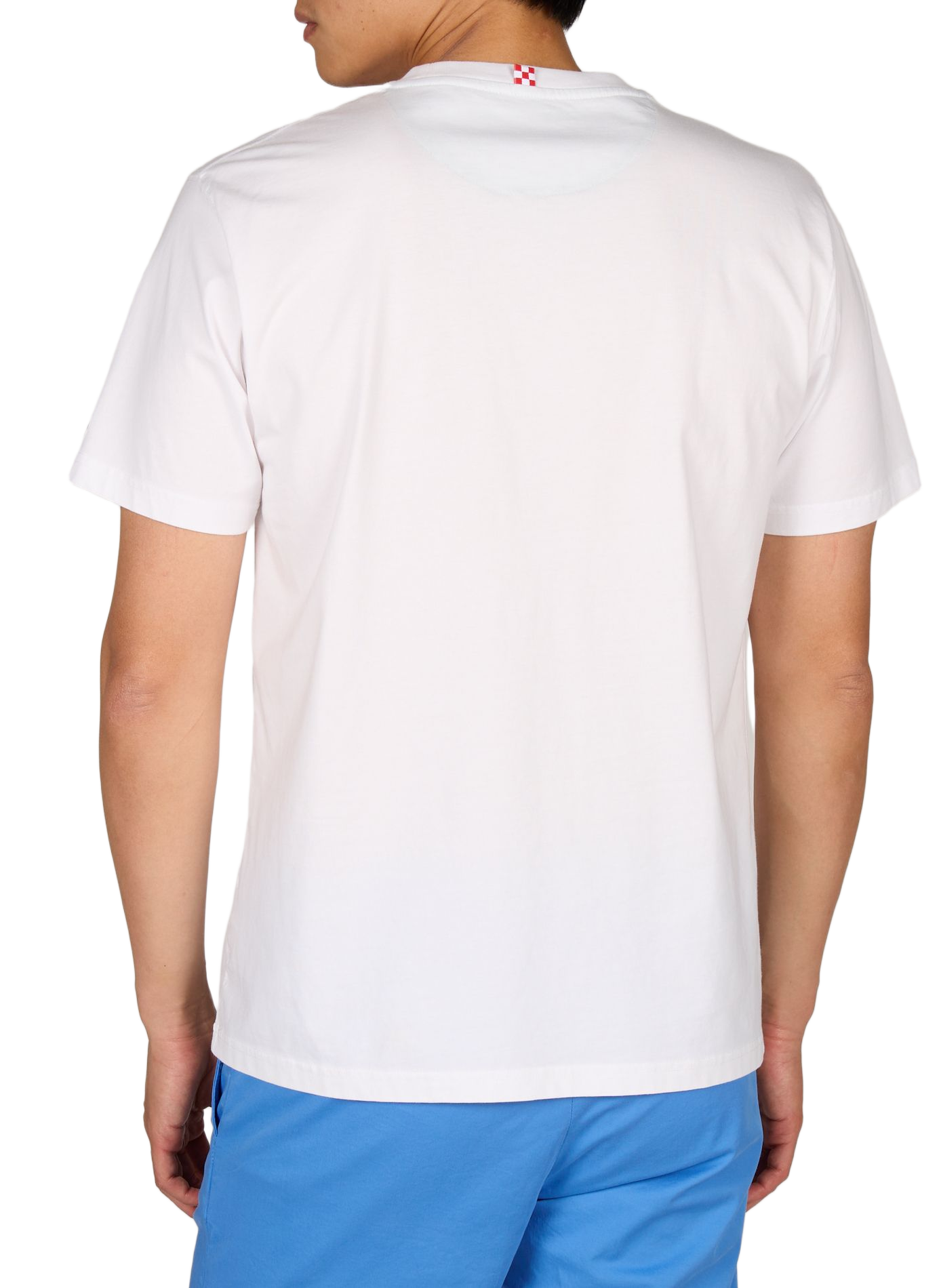 T-shirt Blanche droit uni en coton MC2 SAINT BARTH Blanc