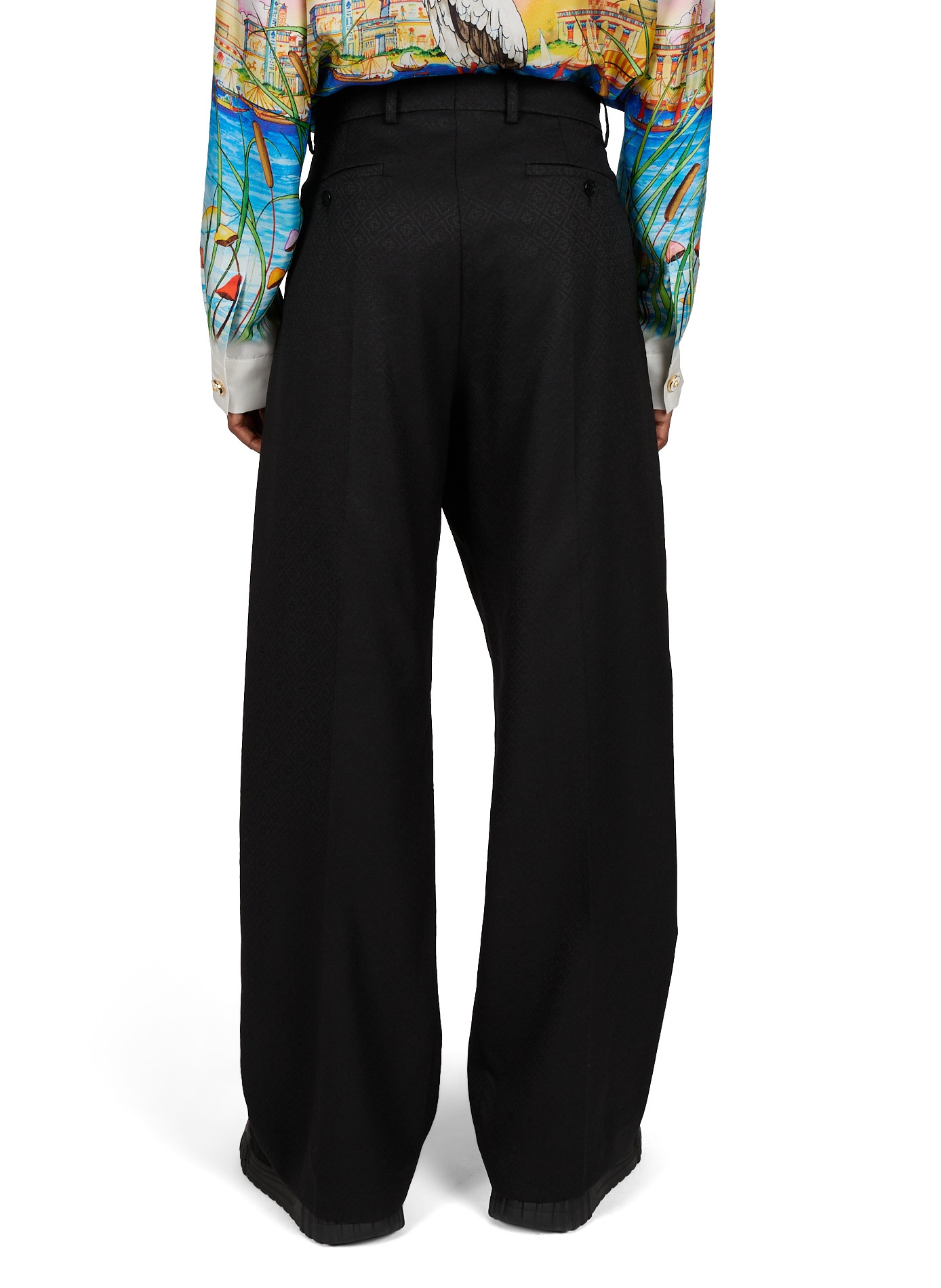 Flared trousers in blended virgin wool CASABLANCA PARIS Blue