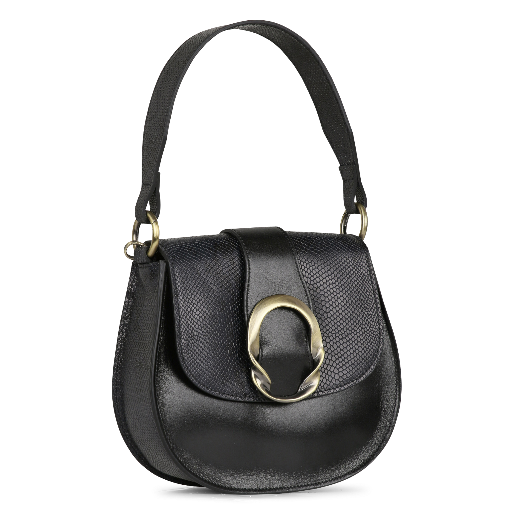 Sac porté épaule en cuir valentin | Noir MAISON 123 Femme
