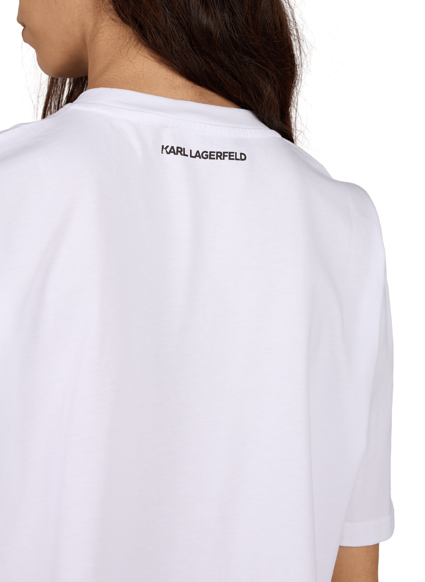 Tee-shirt col rond en coton KARL LAGERFELD Blanc