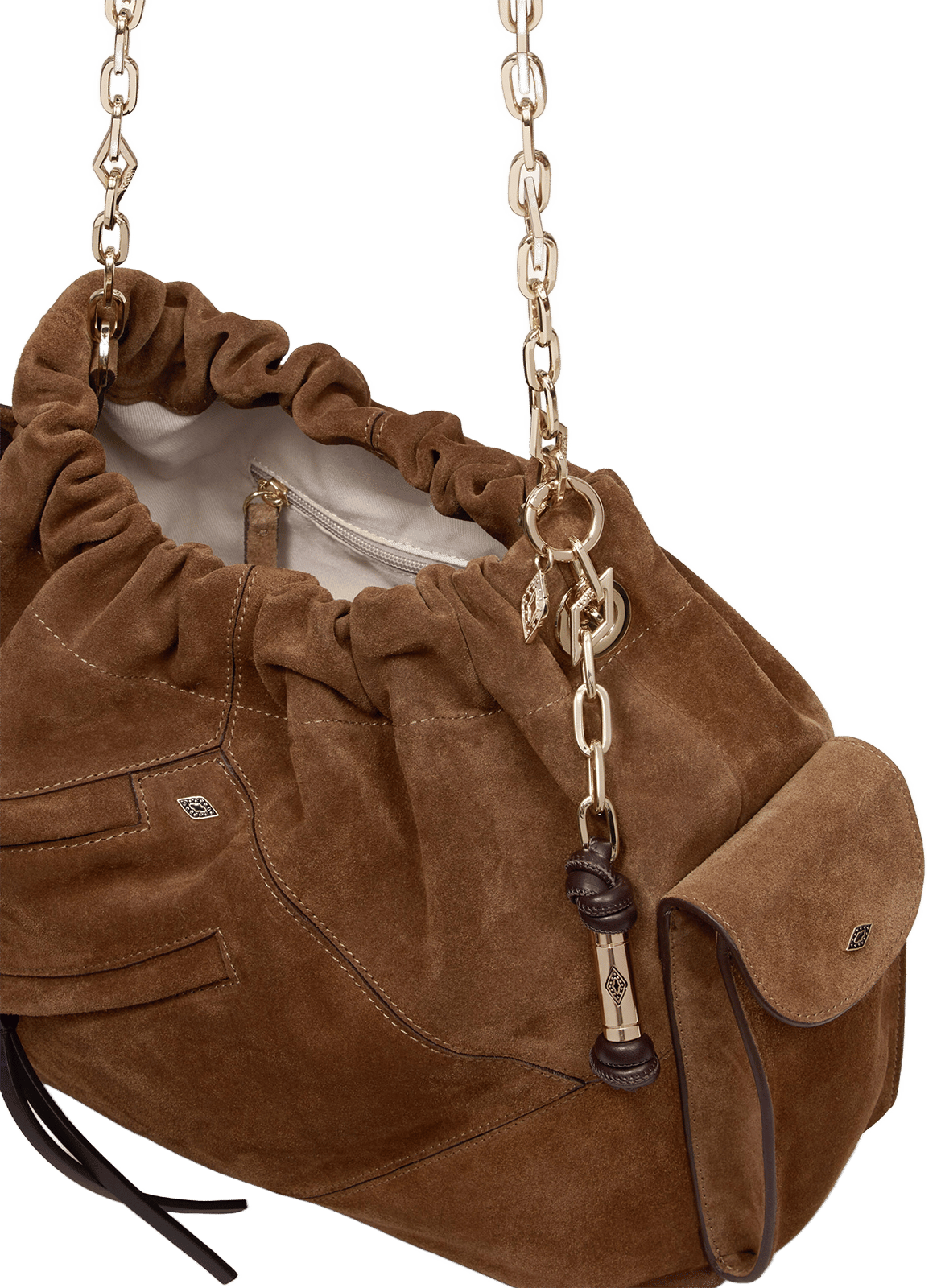 Leren schoudertas June tote BA&SH Bruin