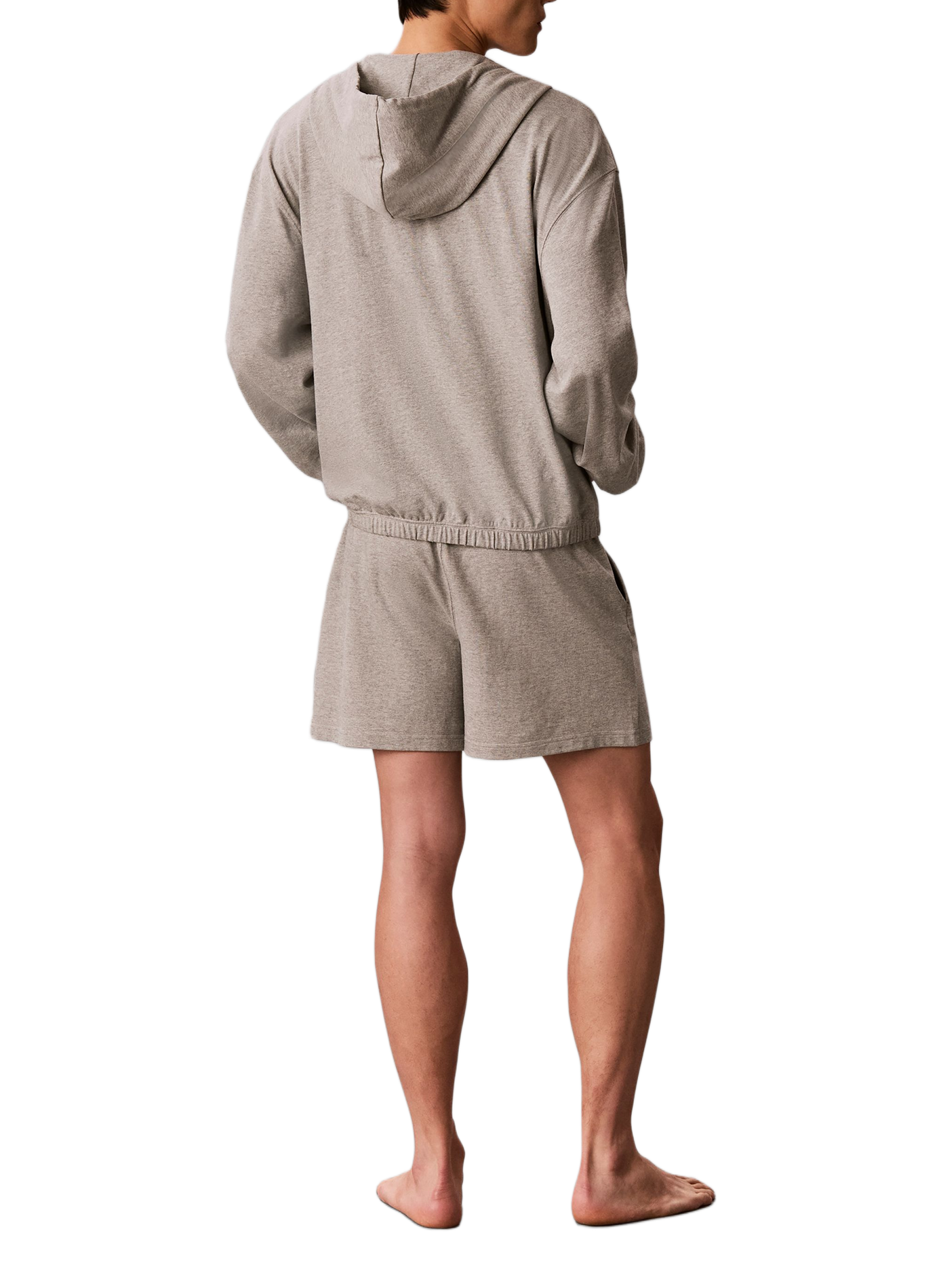 Gerader Kapuzenpullover aus Baumwolle CALVIN KLEIN Grau