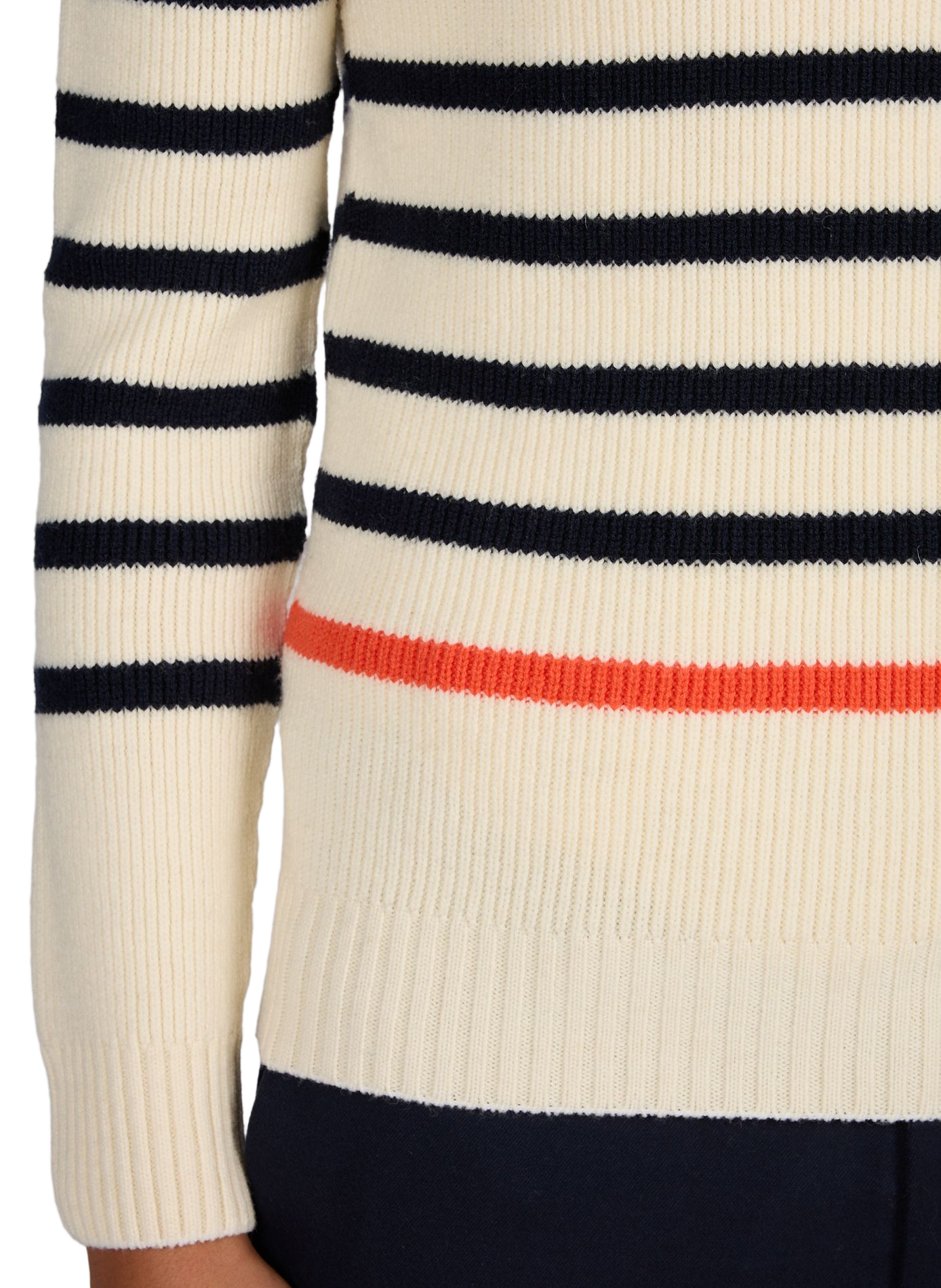 Navy striped wool knit sweater CÉZEMBRE Beige