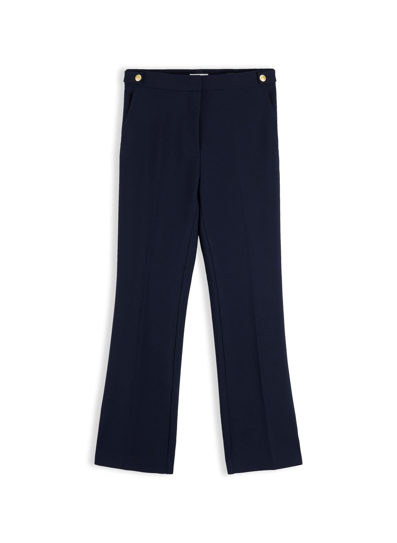 Plain straight-leg trousers with button detail TOMMY HILFIGER Blue
