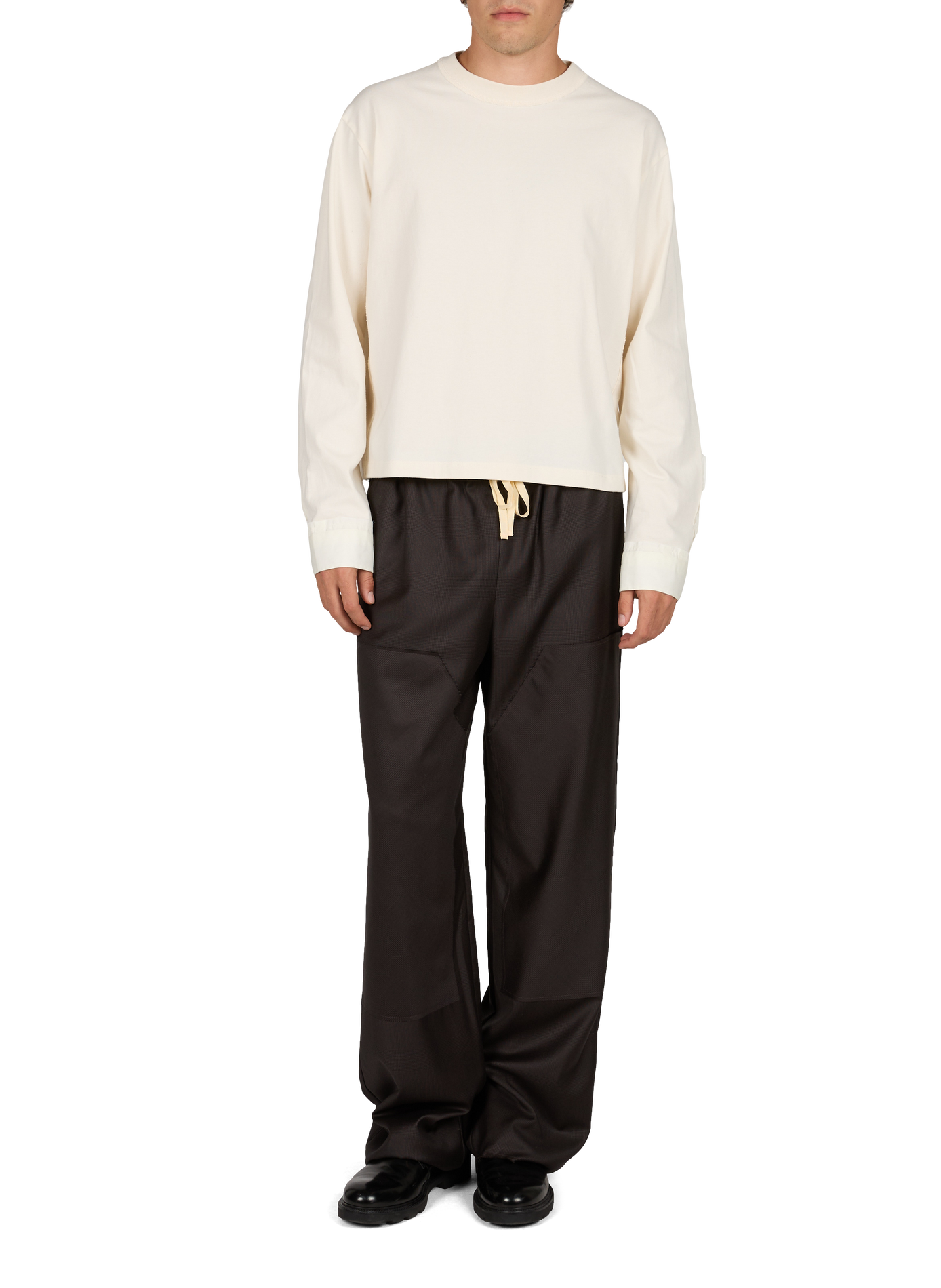 Loose round neck plain t-shirt SONIA CARRASCO Beige