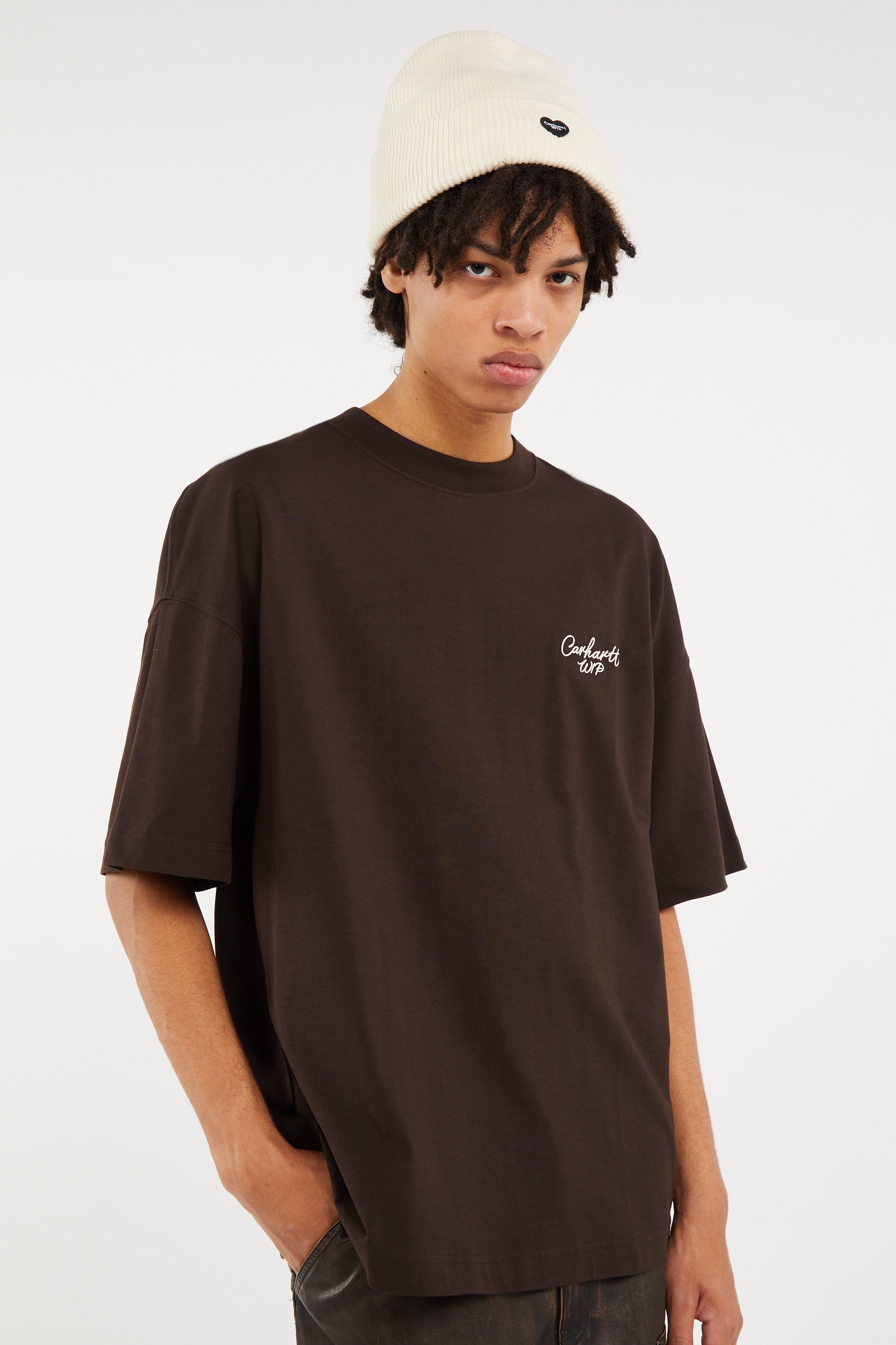 T-shirt signature scrip CARHARTT WIP Marron