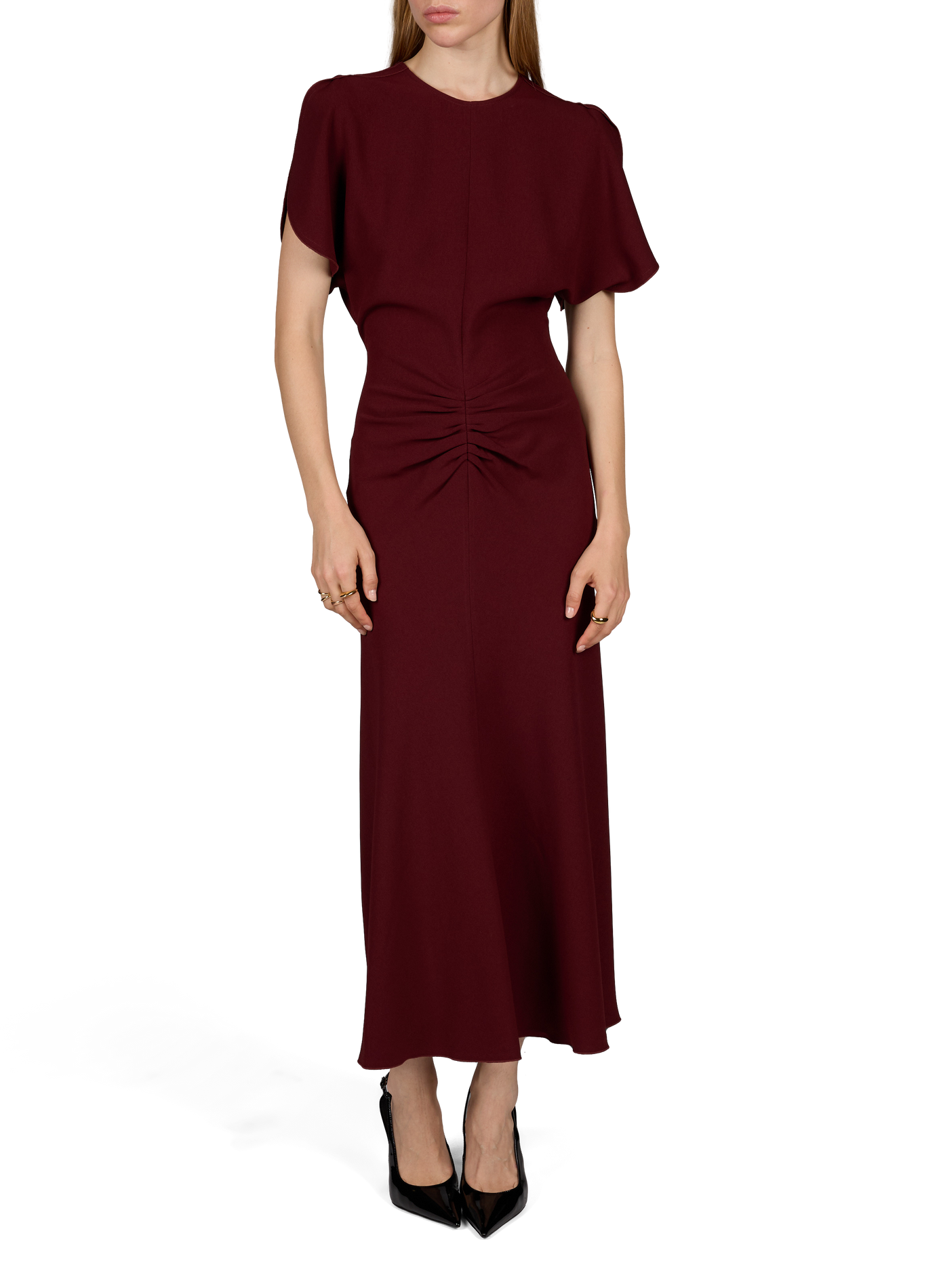Langes Kleid mit Rundhalsausschnitt VICTORIA BECKHAM Rot