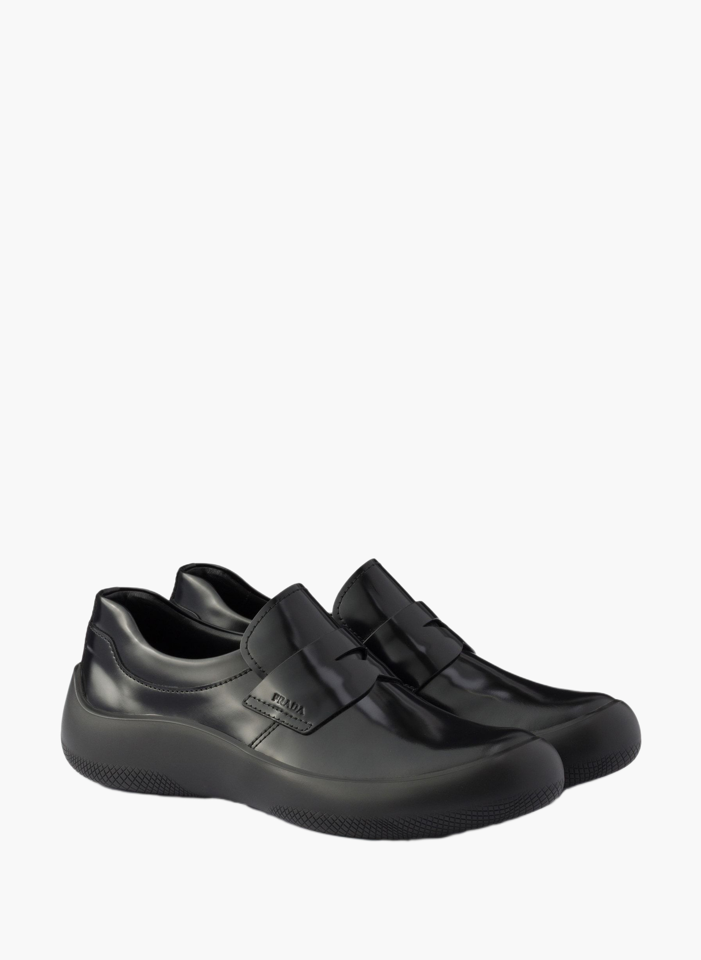 Mocassins en cuir brossé PRADA Noir