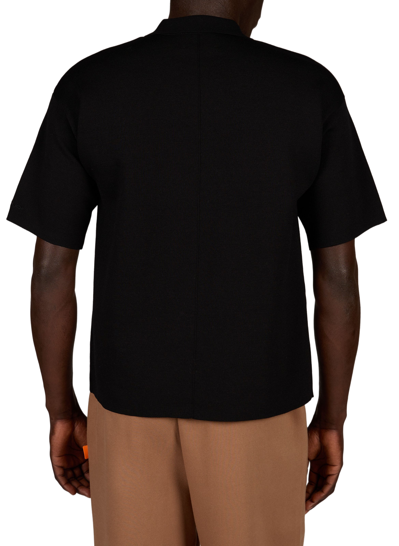 Lulu short-sleeved zip-neck knit polo shirt GERTRUDE Black