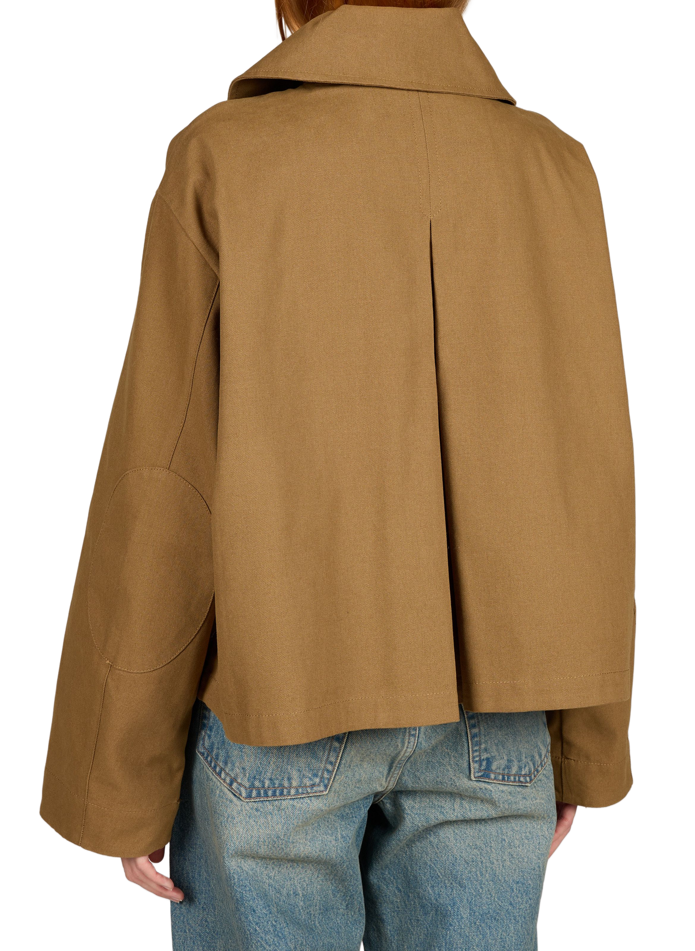 Straight-fit cotton jacket GANNI Brown