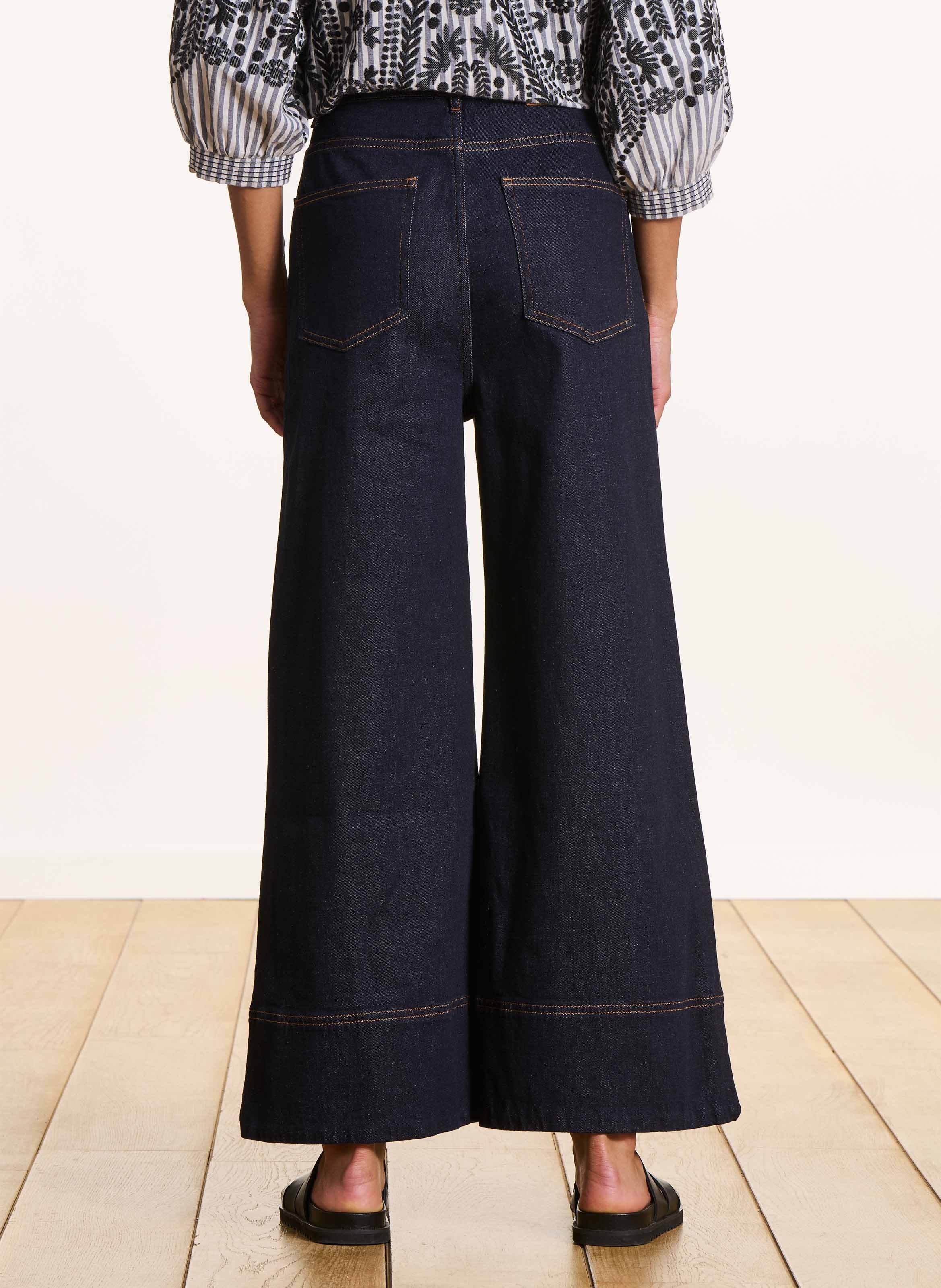 Cropped jeans van een katoenmix met biologisch katoen LA FEE MARABOUTEE Blauw