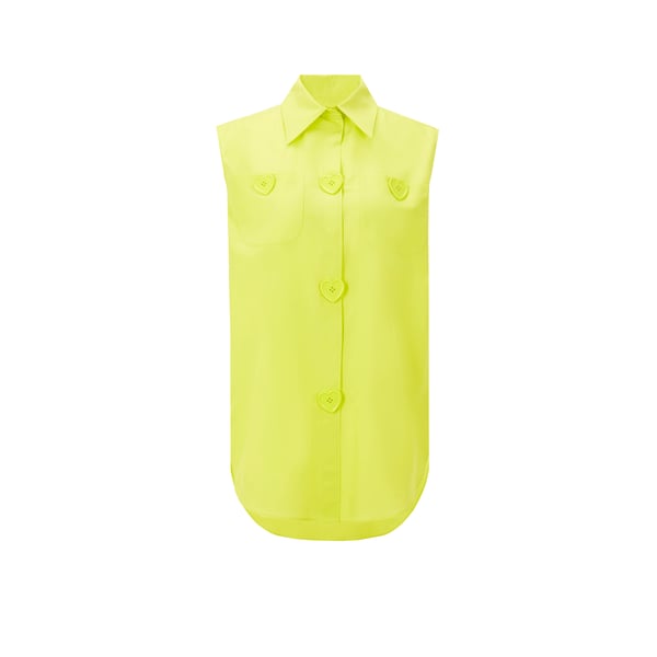 Chemise sans manches en coton et soie