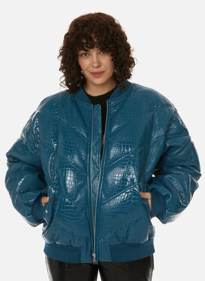 ROTATE reptile embossed bomber jacket