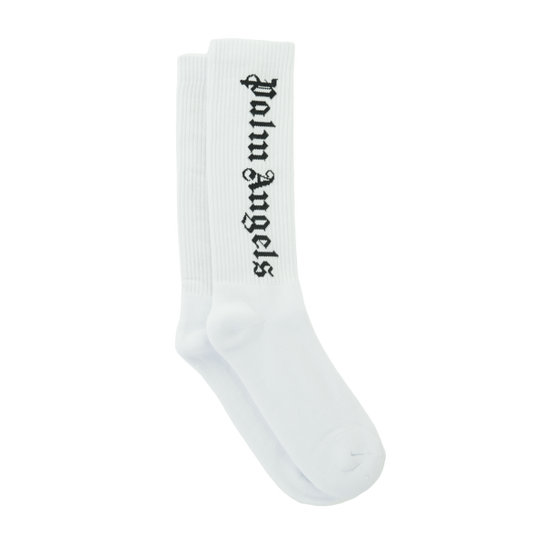 Palm Angels Cotton Socks With Logo In White