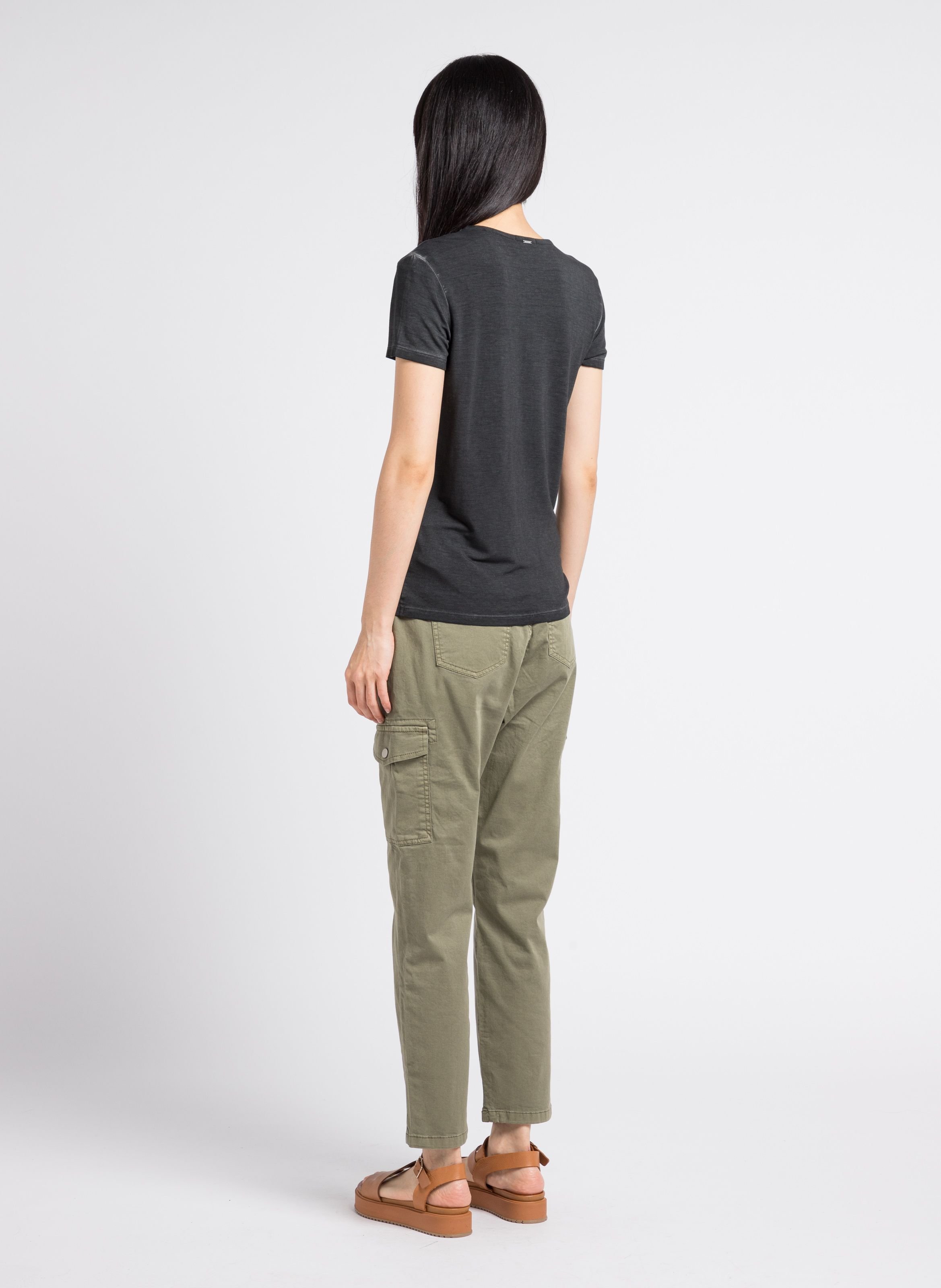 Tee-shirt col v chainettes bijoux IKKS Noir