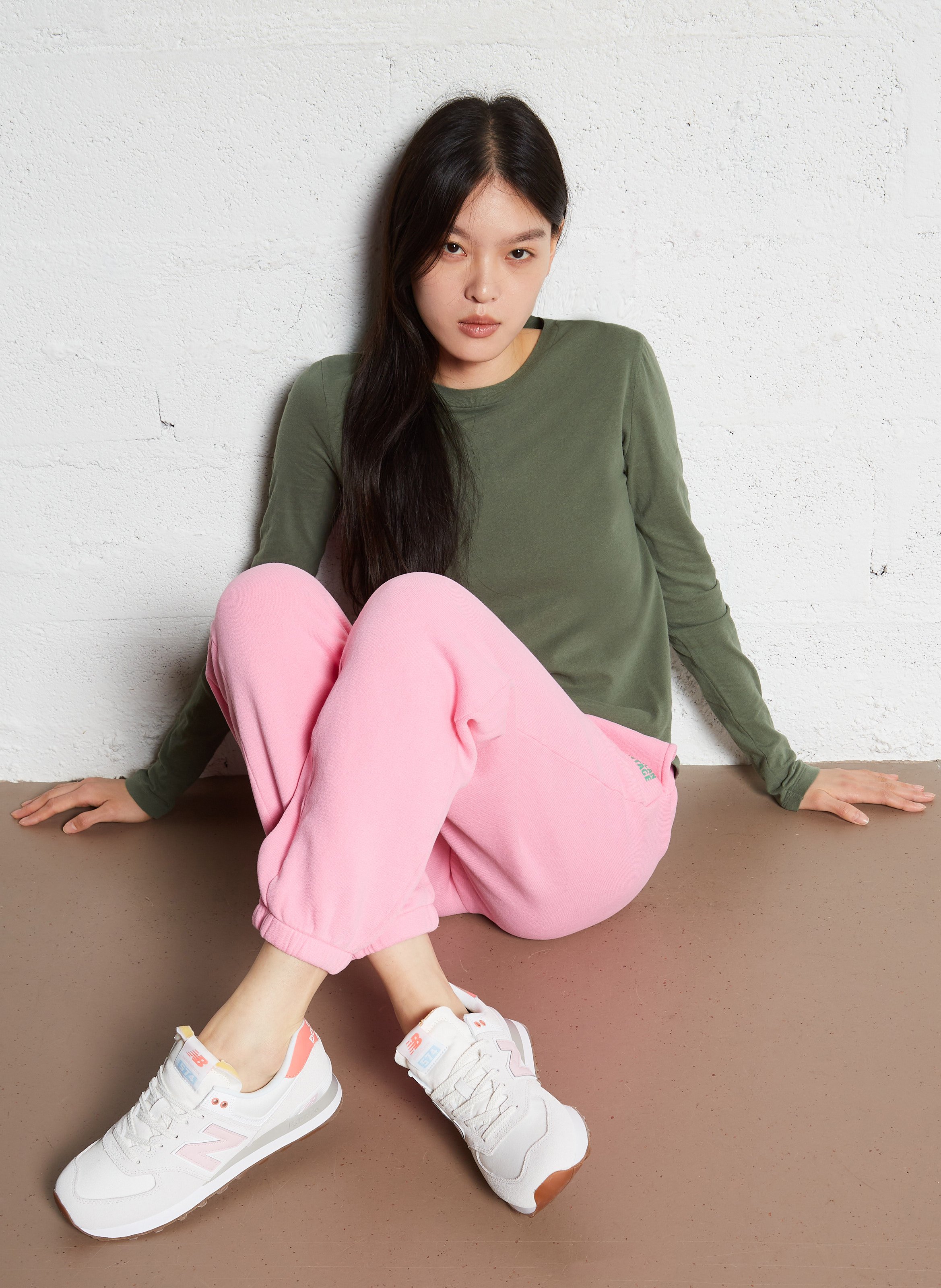 Jogging taille haute en coton mélangé izubird AMERICAN VINTAGE Rose