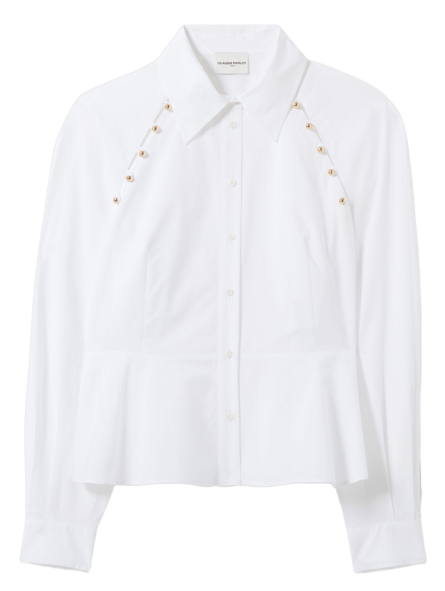 Chemise courte boutonnée en coton chloeliabis CLAUDIE PIERLOT Blanc