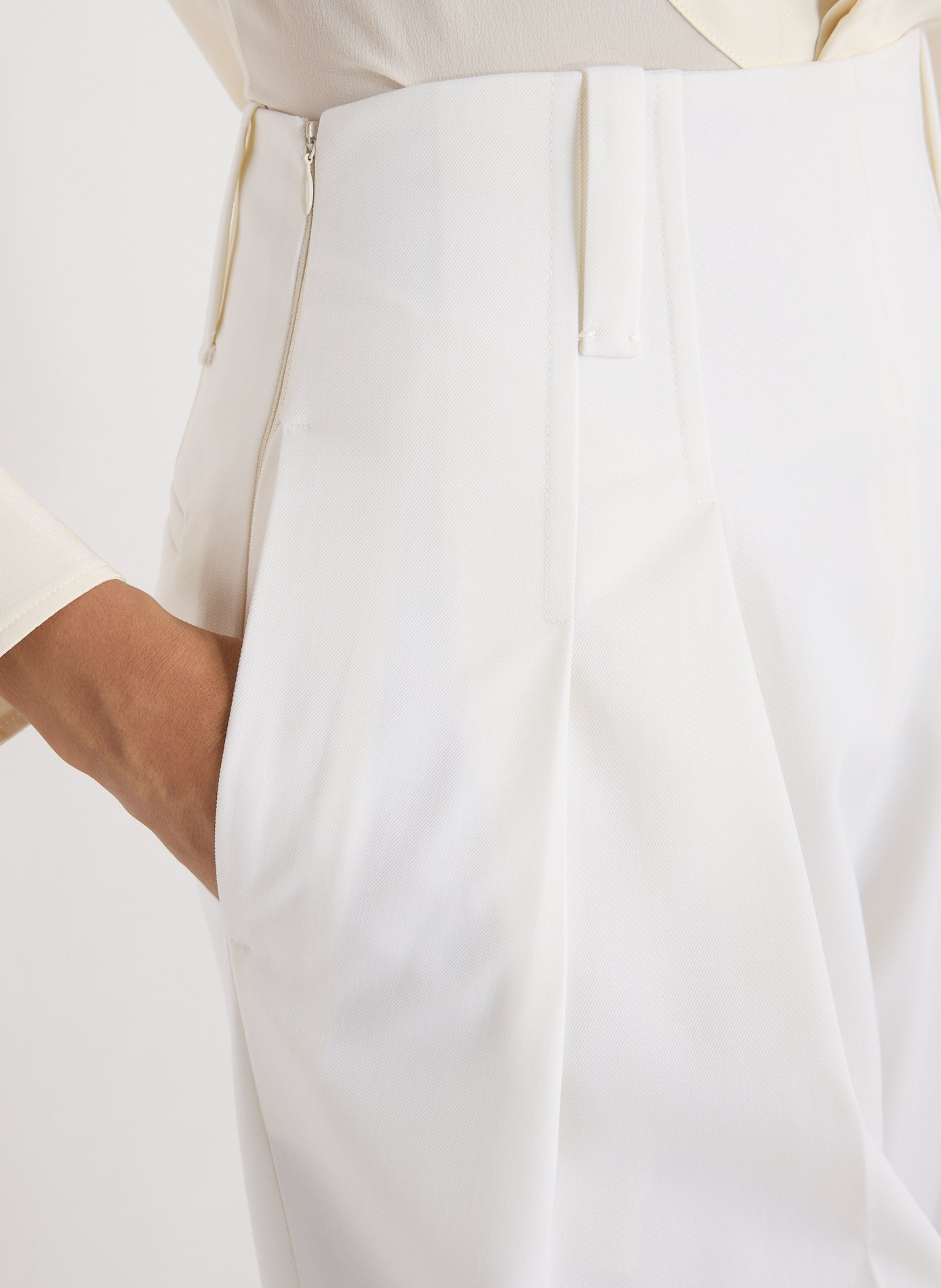 Wide-leg wool blend jeans VICTORIA BECKHAM Beige