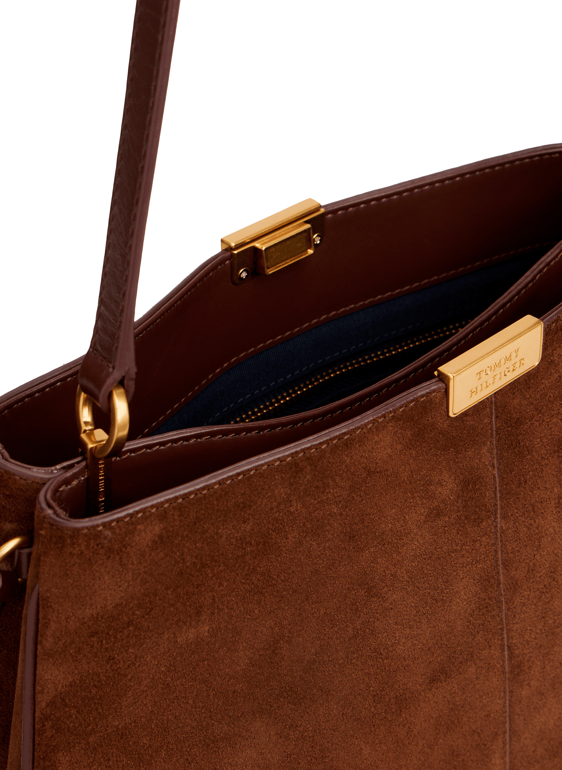 Sac suédé en cuir TOMMY HILFIGER Marron