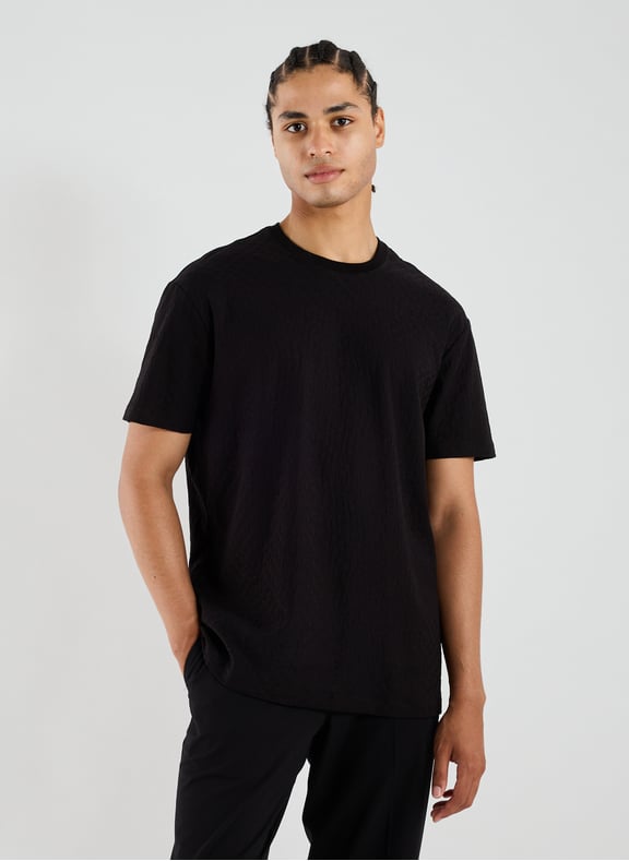 Jacquard straight t-shirt Black by ARMANI EXCHANGE ARMANI EXCHANGE Jacquard straight t-shirt Black