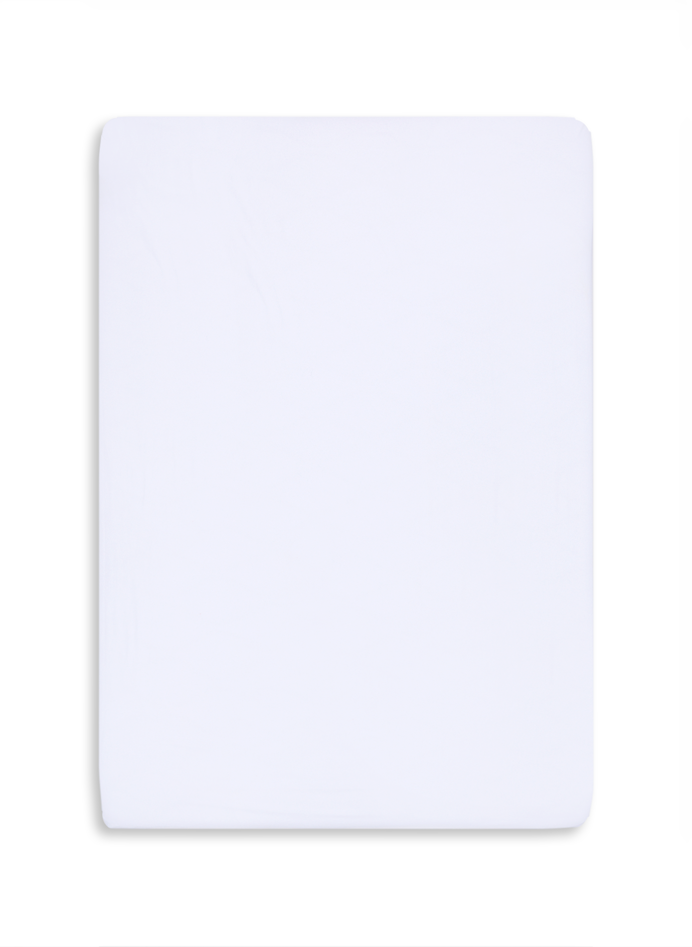 AU PRINTEMPS PARIS Fitted sheet in washed cotton percale. White