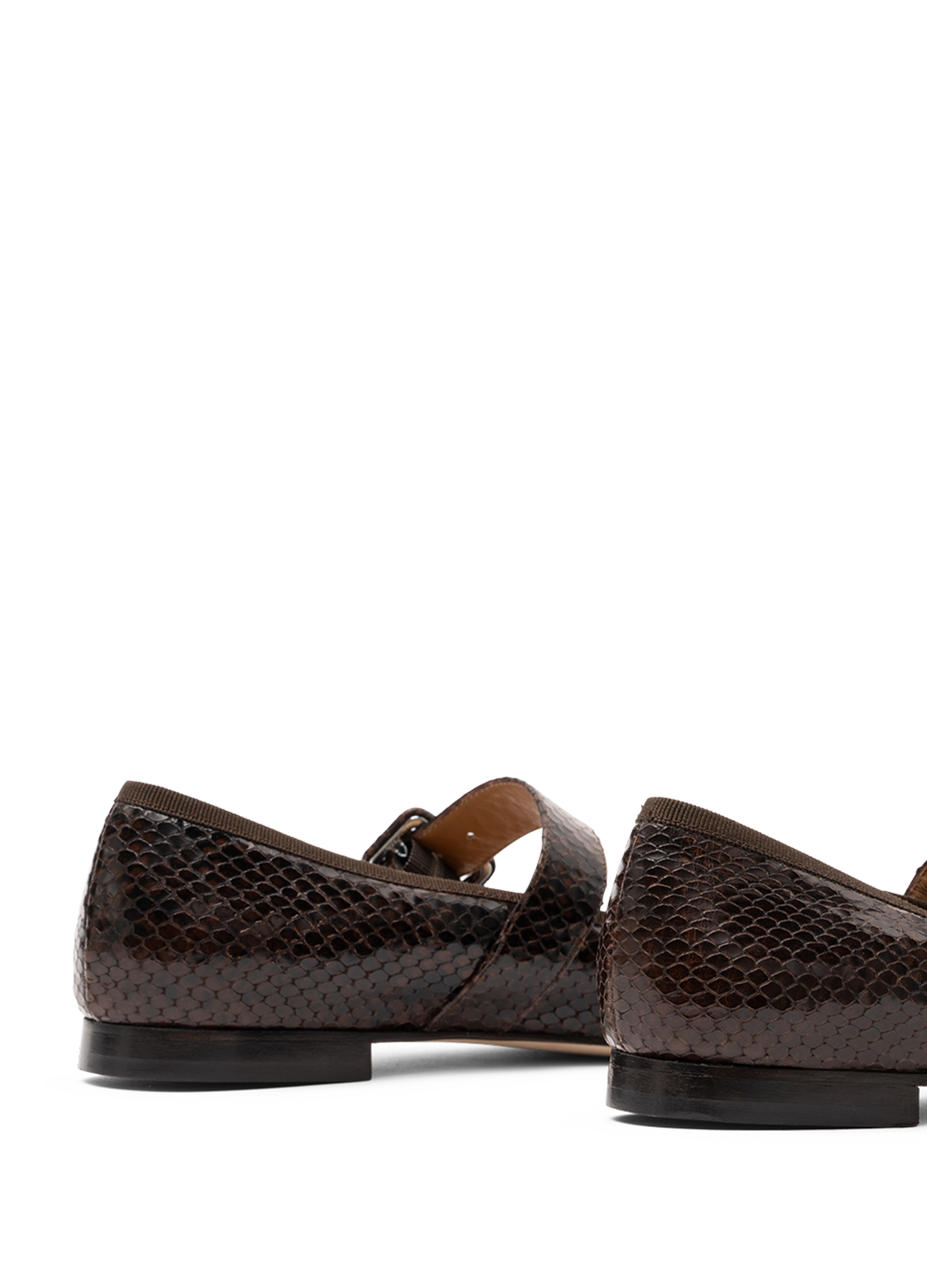 Ballerines moki en python PARALLELE Marron
