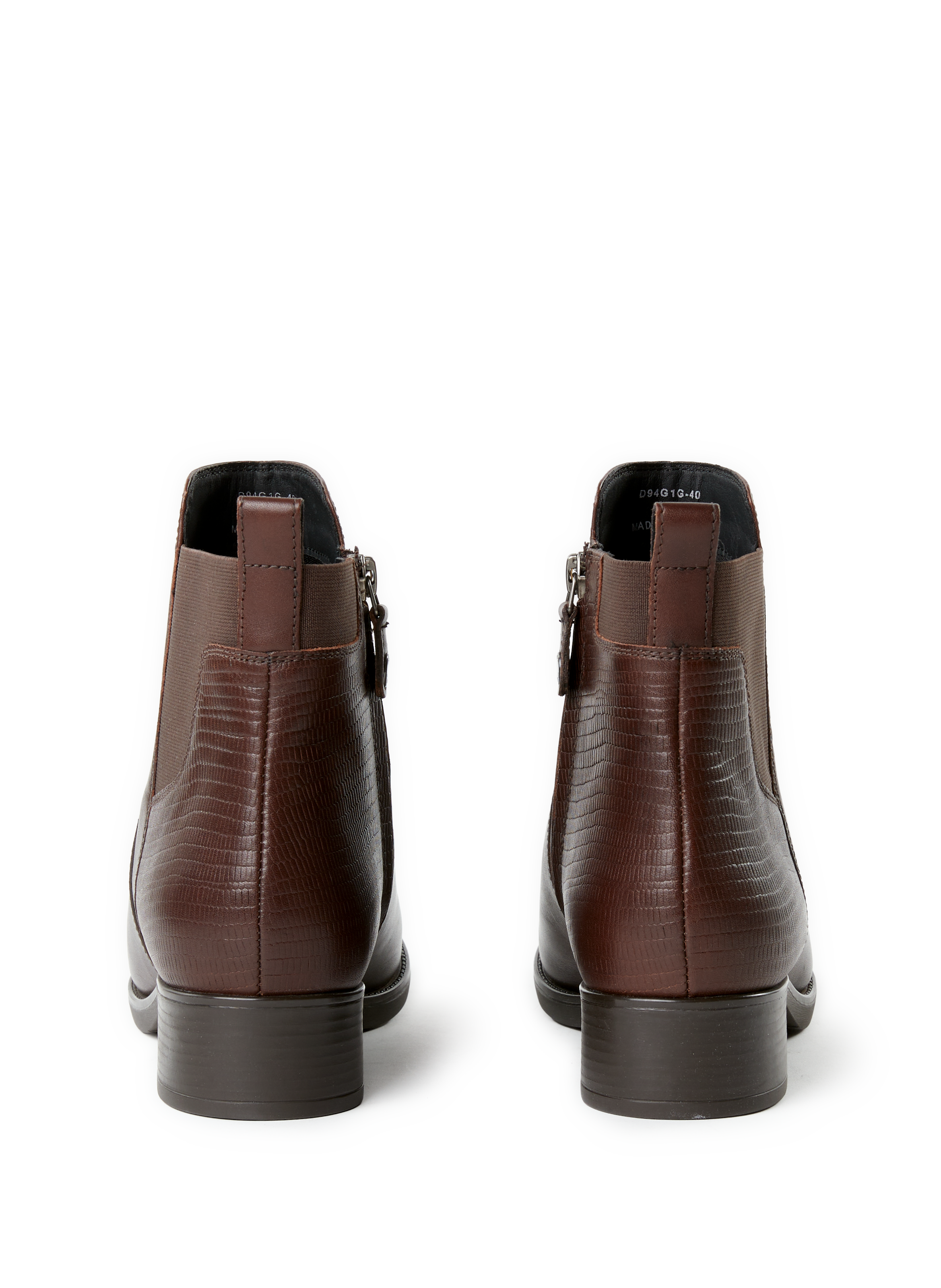 Bottines zippées en cuir mélangé GEOX Marron