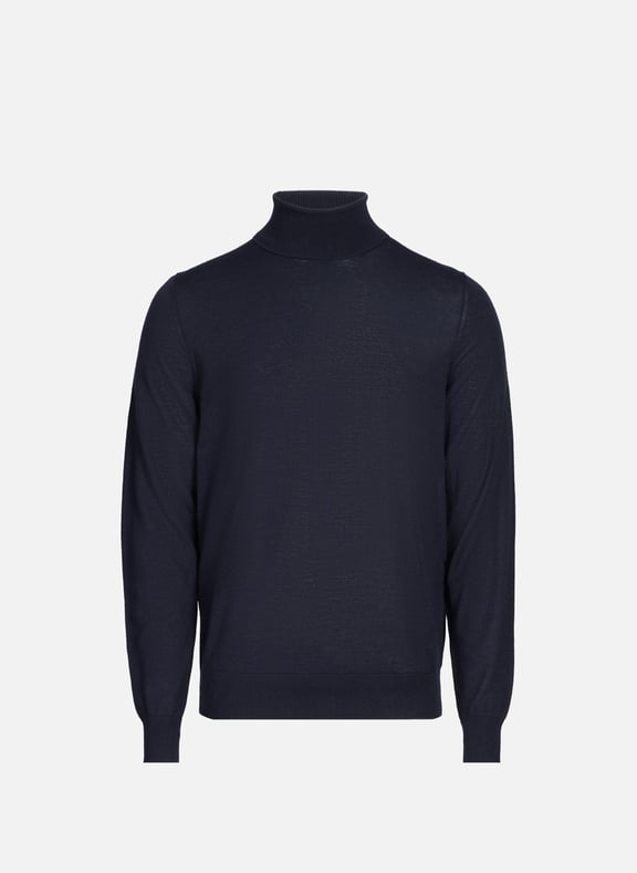 Pull col roulé en laine mérinos et soie Bleu by HACKETT HACKETT Pull col roulé en laine mérinos et soie Bleu