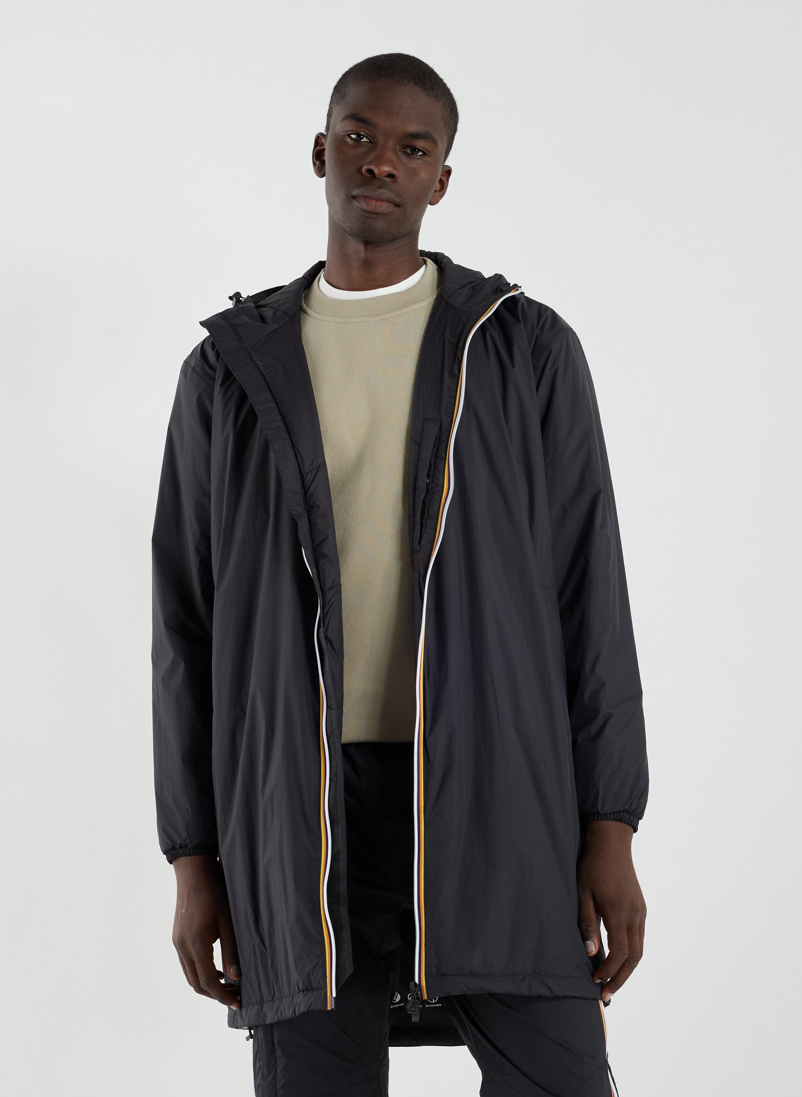 K-WAY Parka mi-longue imperméable Noir