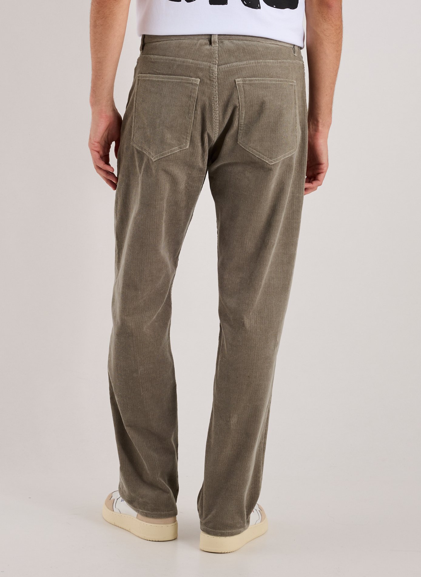 Pantalon droit en velours côtelé en coton SAMSOE SAMSOE Gris