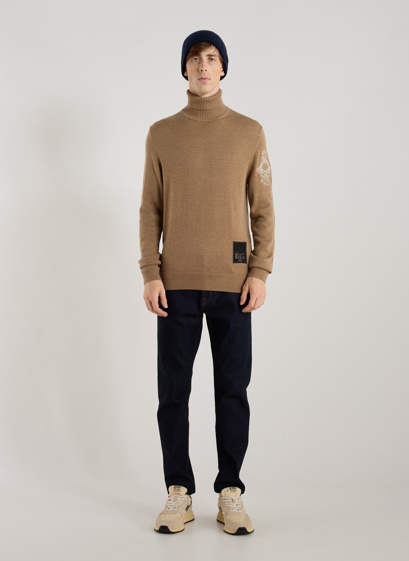 Pull à col roulé en laine mélangée LA MARTINA Beige