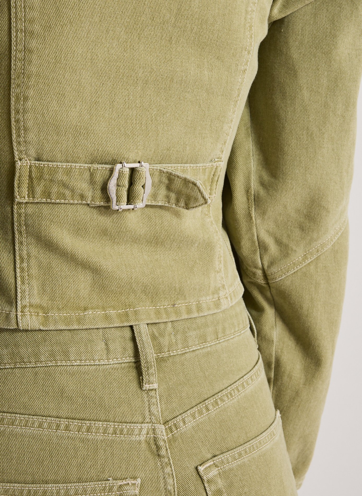 Top avec boutons en coton TOPSHOP Vert