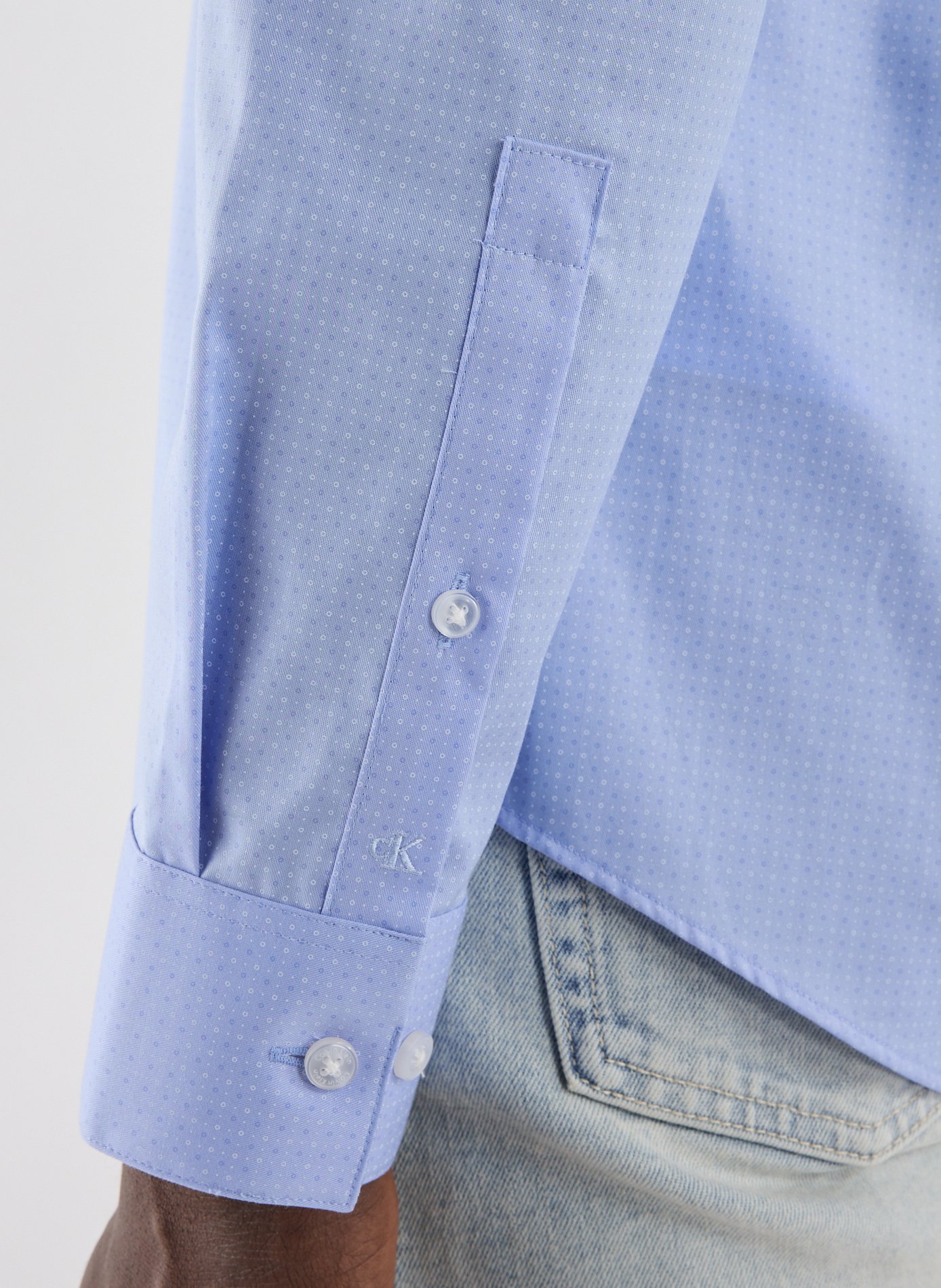 Slim cotton-blend shirt CALVIN KLEIN Blue