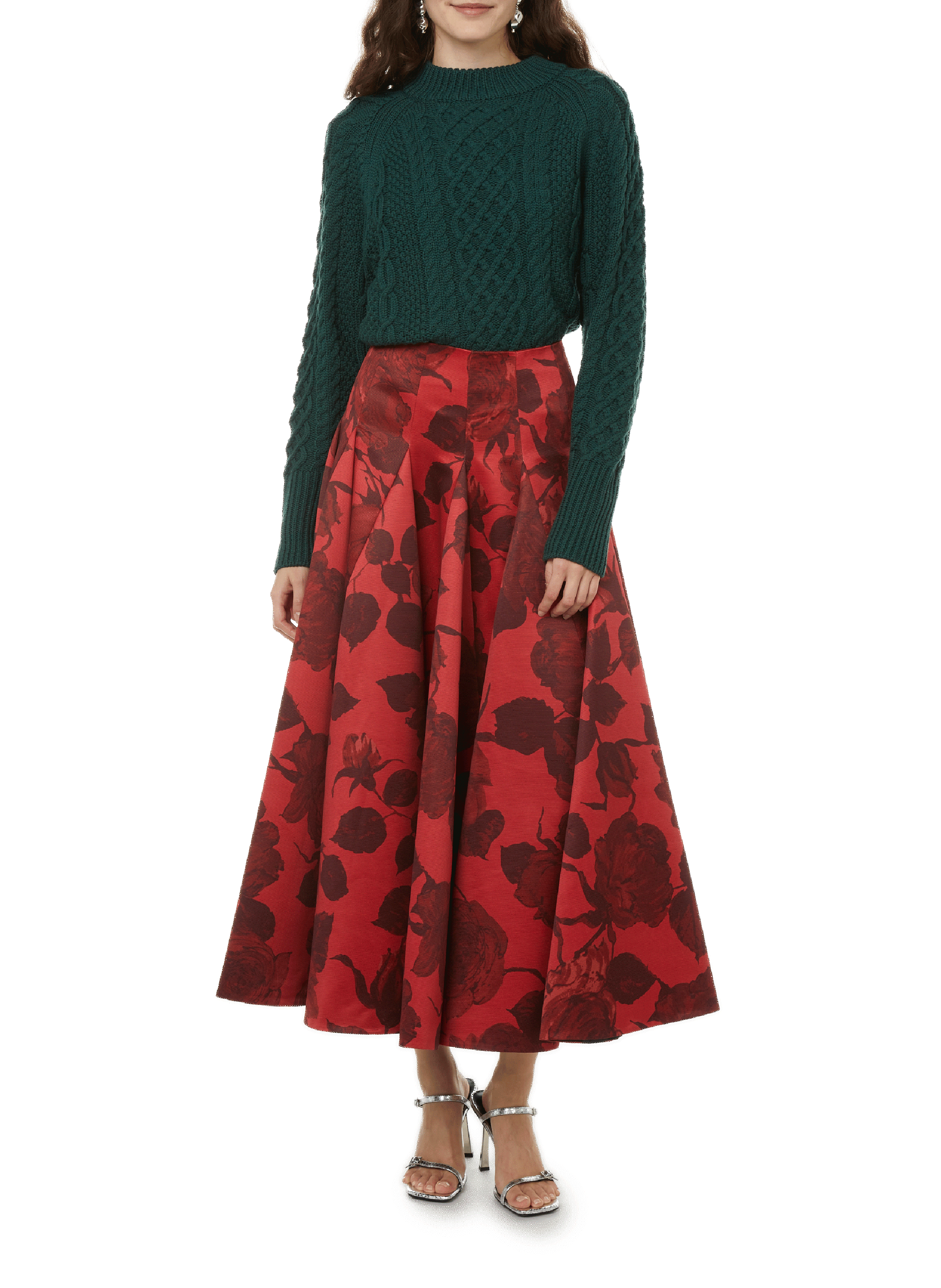 Jupe Vonda à jacquard EMILIA WICKSTEAD Rouge