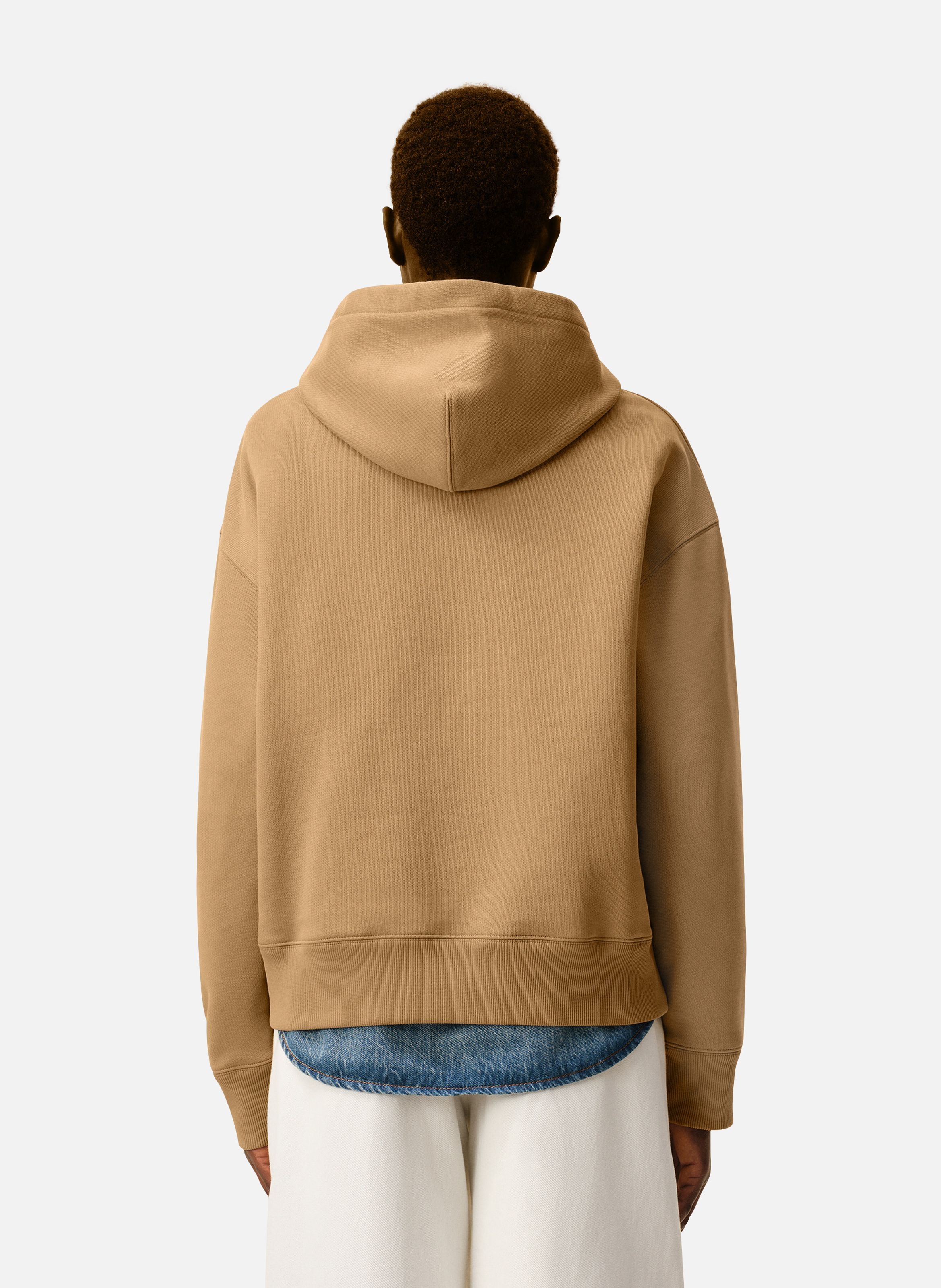 Hoodie broderie ami de coeur unisexe en coton AMI PARIS Beige