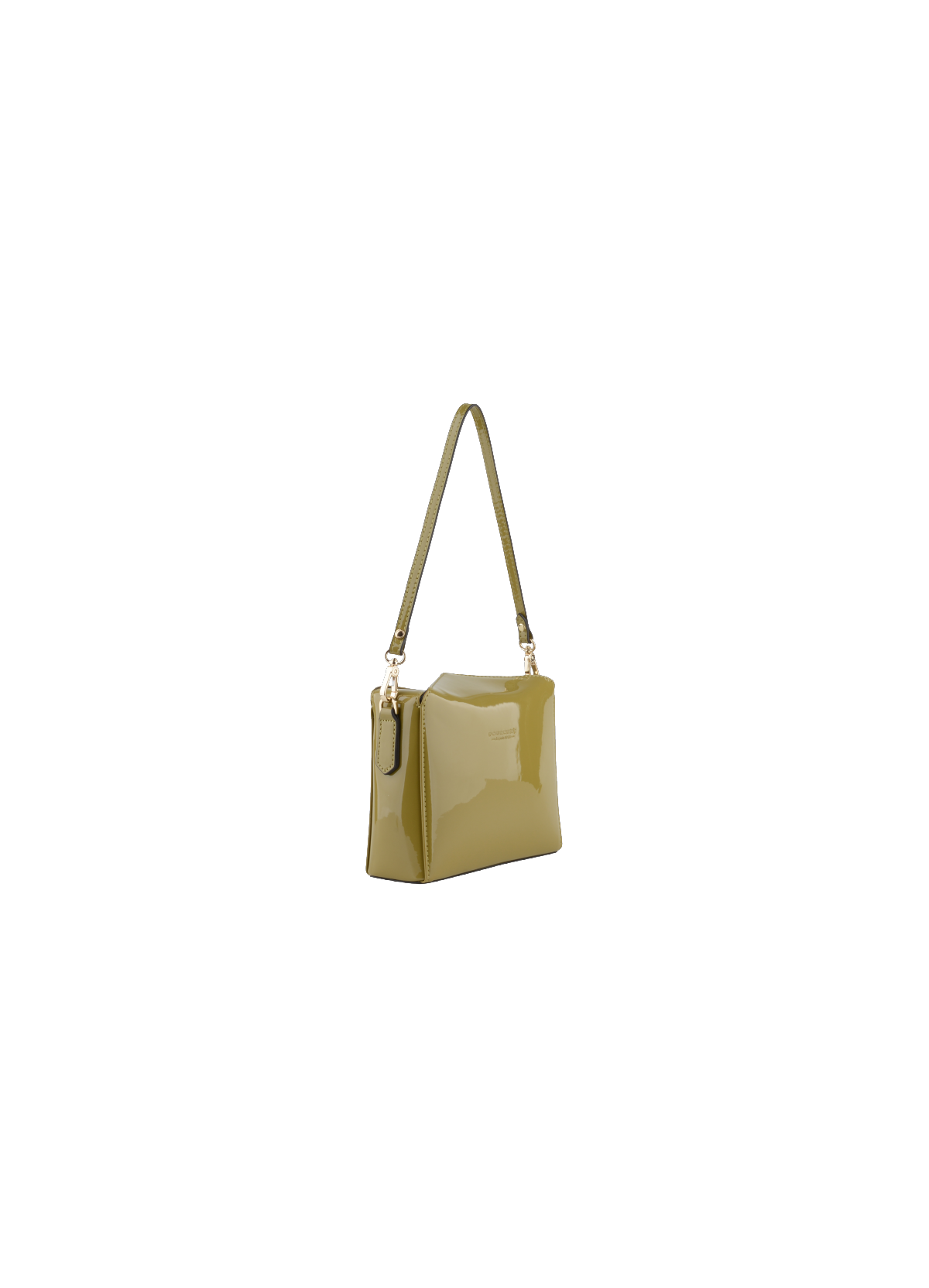 Cassetta vernis | sac porté épaule en cuir de vachette POURCHET Kaki