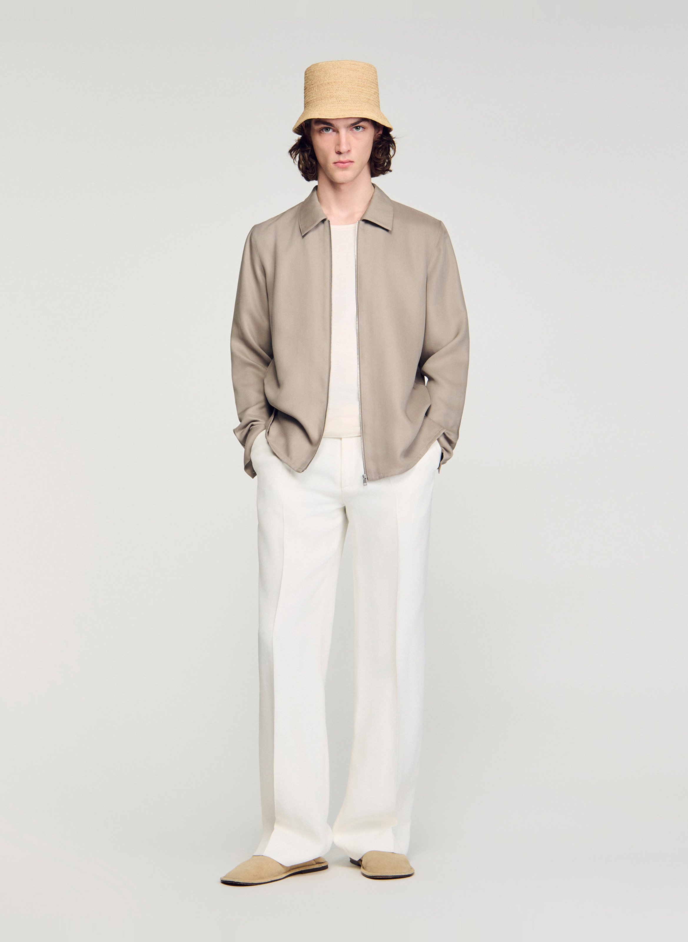 Veste col classique SANDRO Argent