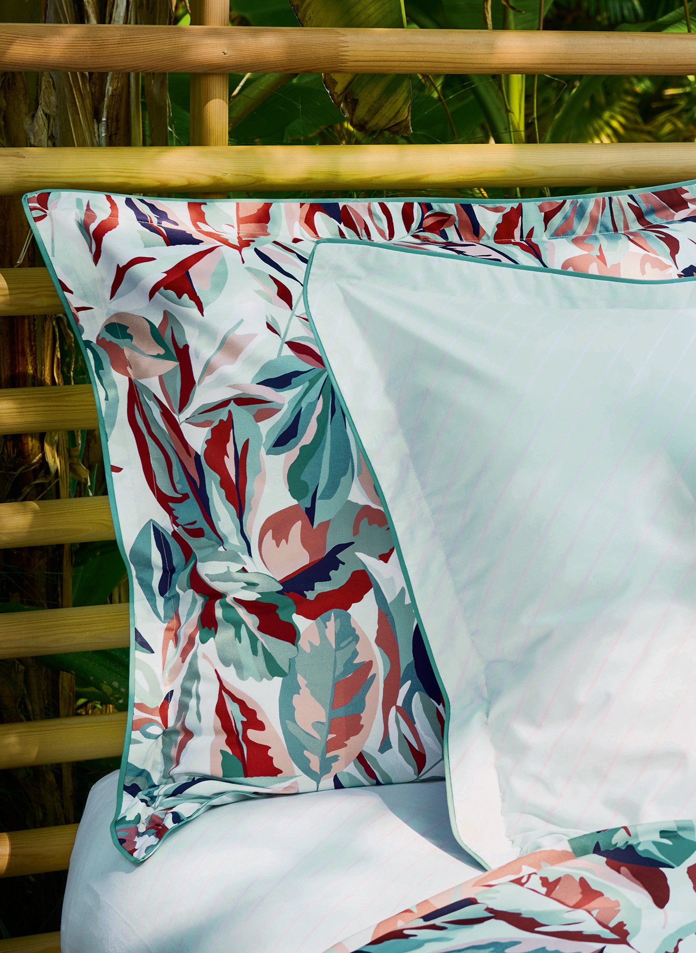 TAIE D'OREILLER Post Card ANNE DE SOLENE Vert