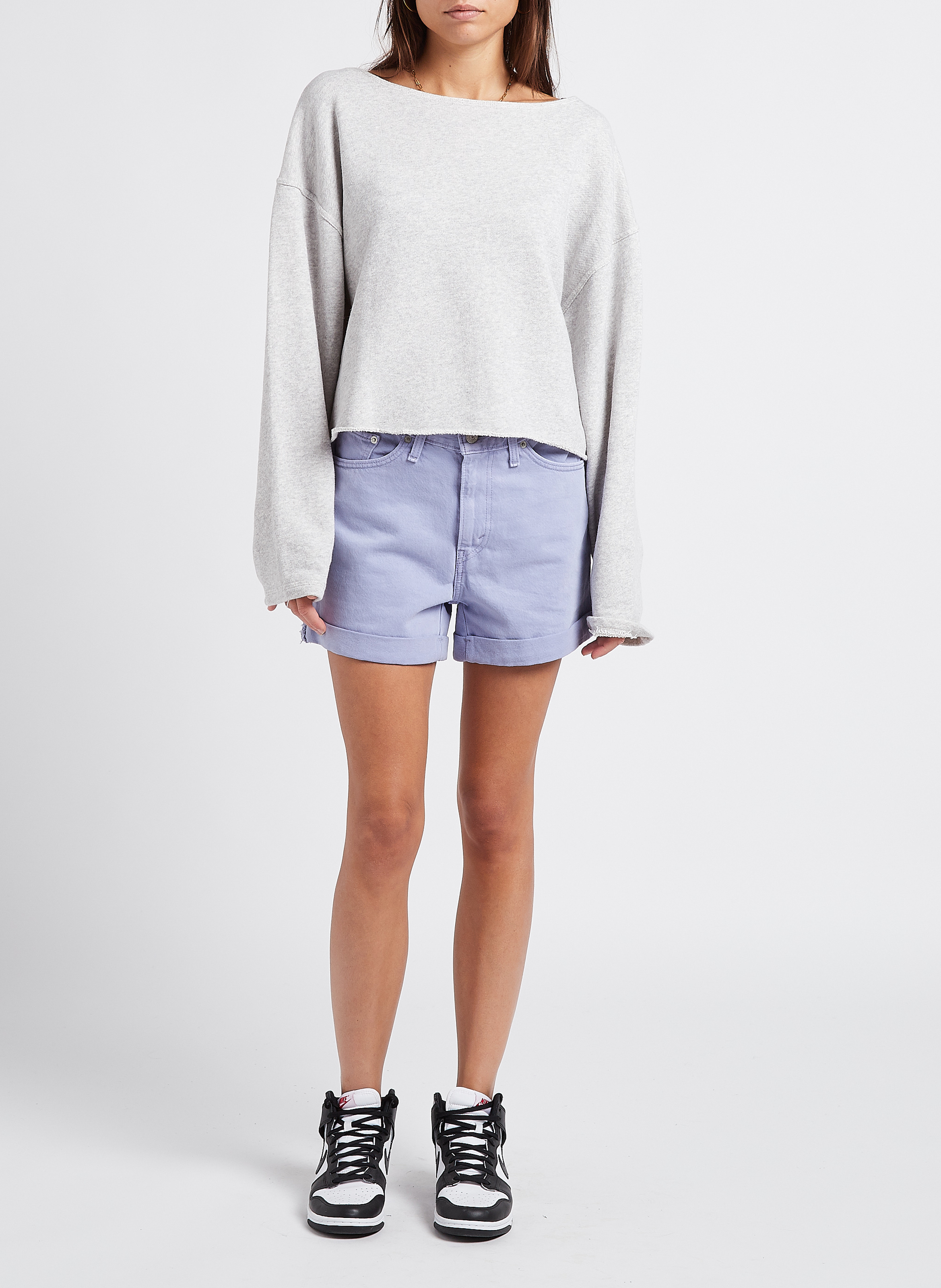 Sweat col bateau en coton bio kodytown AMERICAN VINTAGE Gris