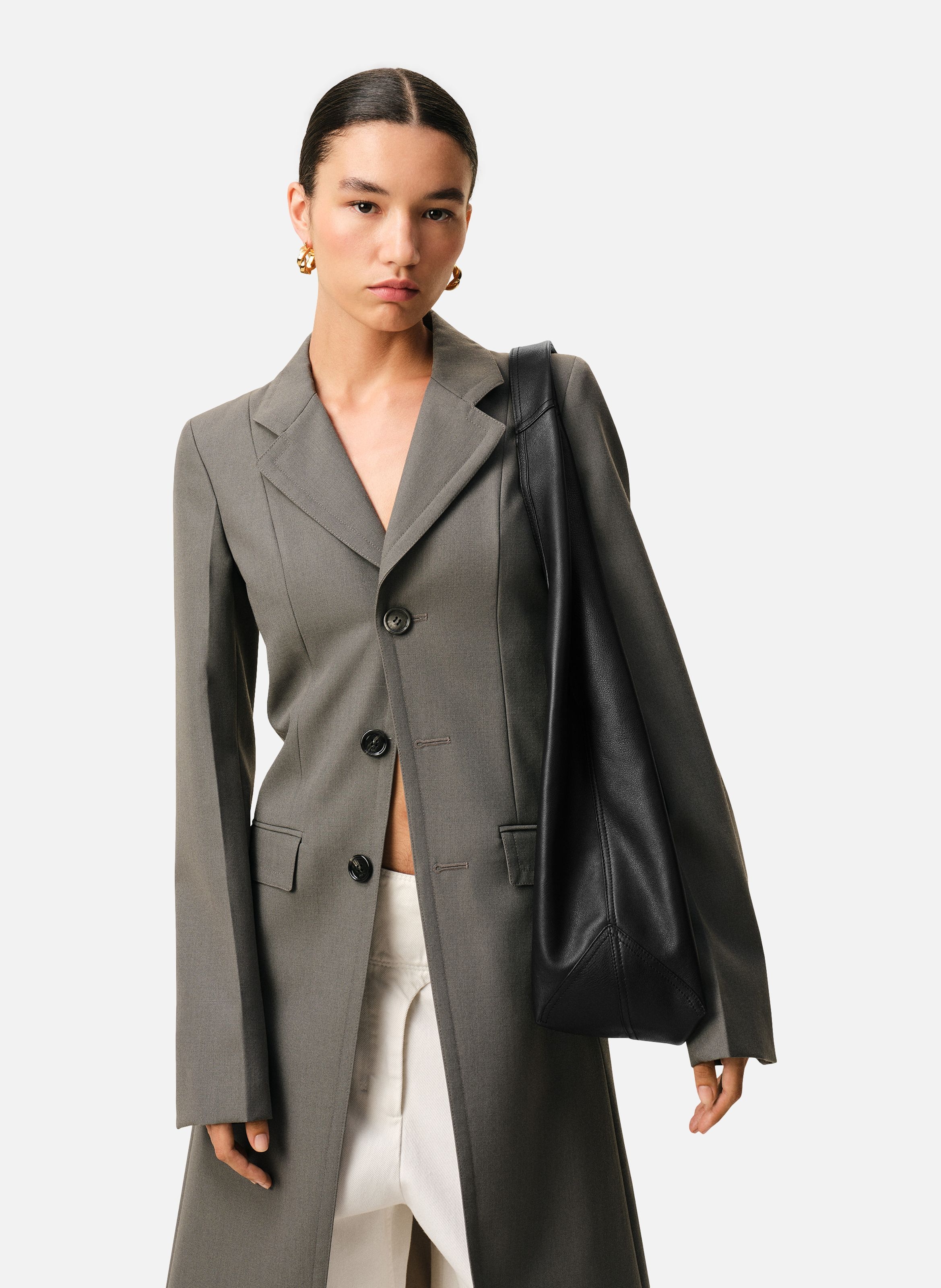 Sac Hobo Etienne En Cuir Souple unisexe AMI PARIS Noir