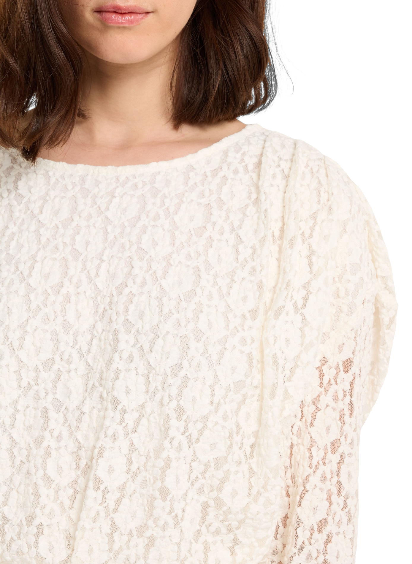 Top en dentelle épaisse SAISON 1865 Beige