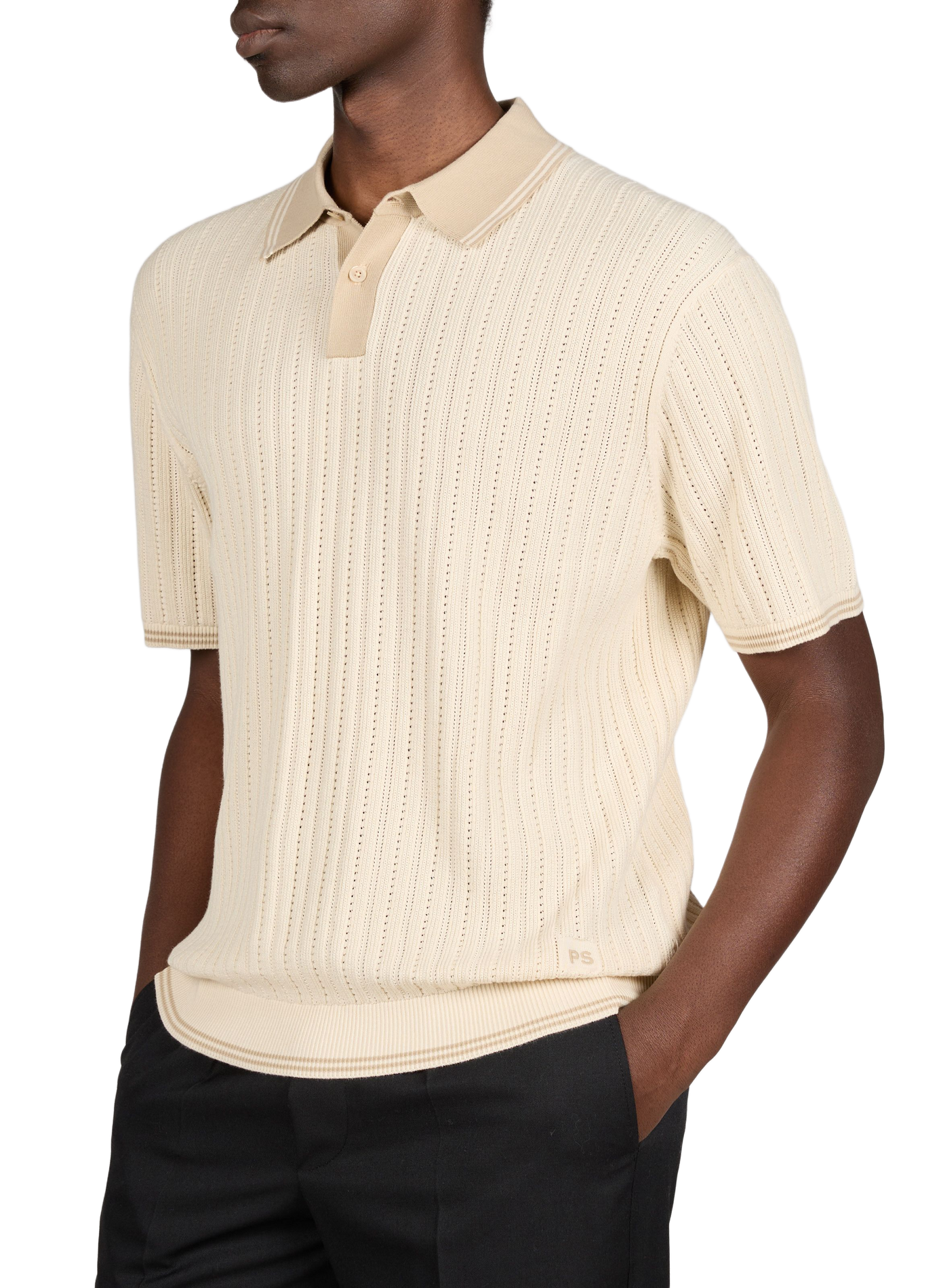 Polo ajouré en coton organique PAUL SMITH Blanc