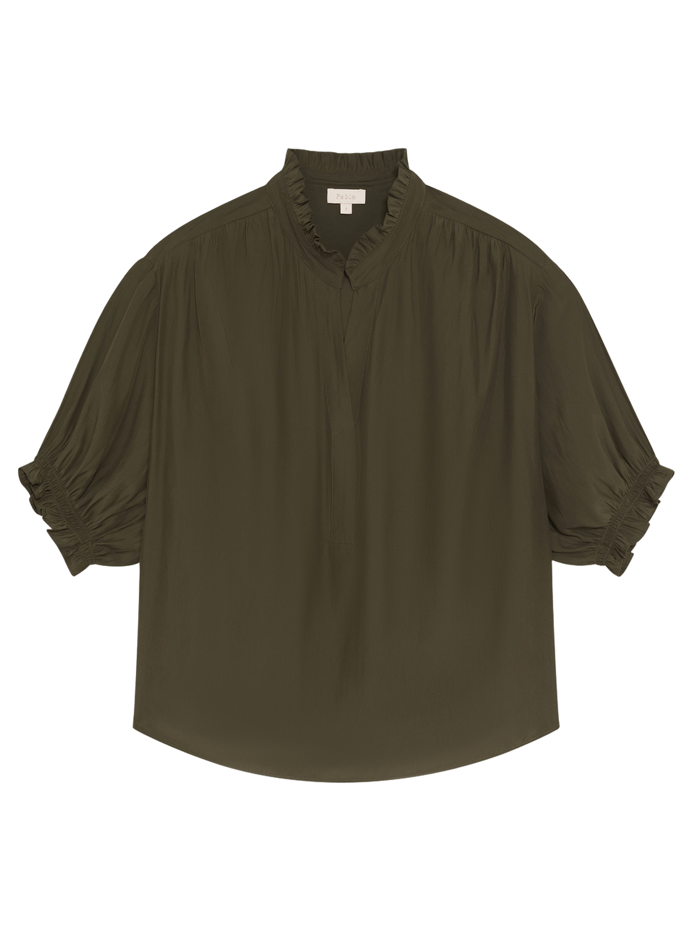 Blouse fluide à volants - coraline PABLO Marron