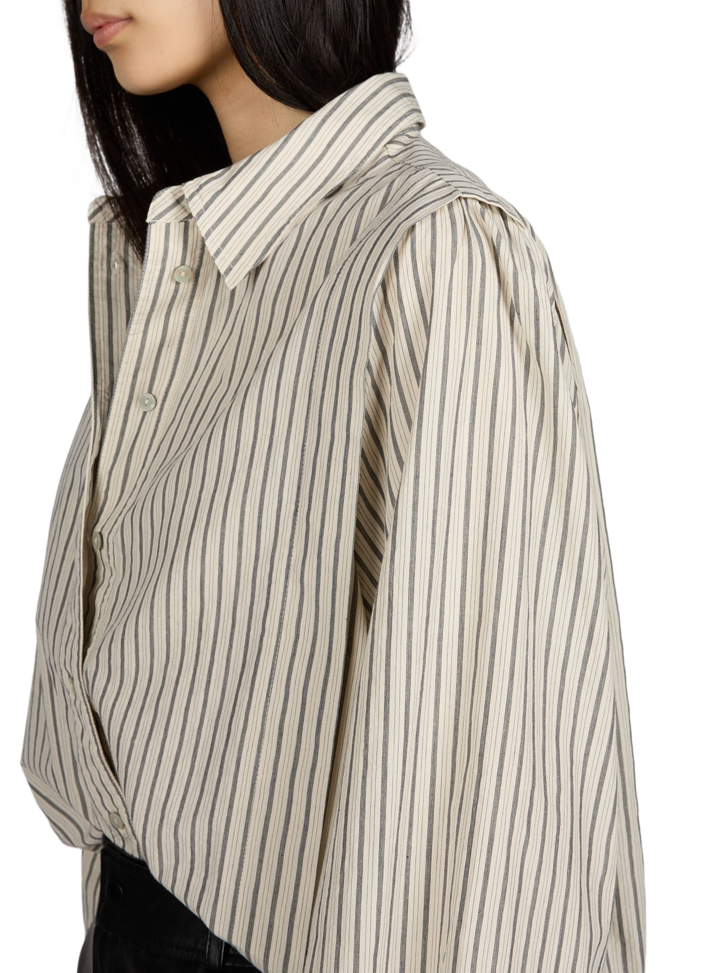 Chemise à rayures Rouellen en coton ROUGE EDIT Beige