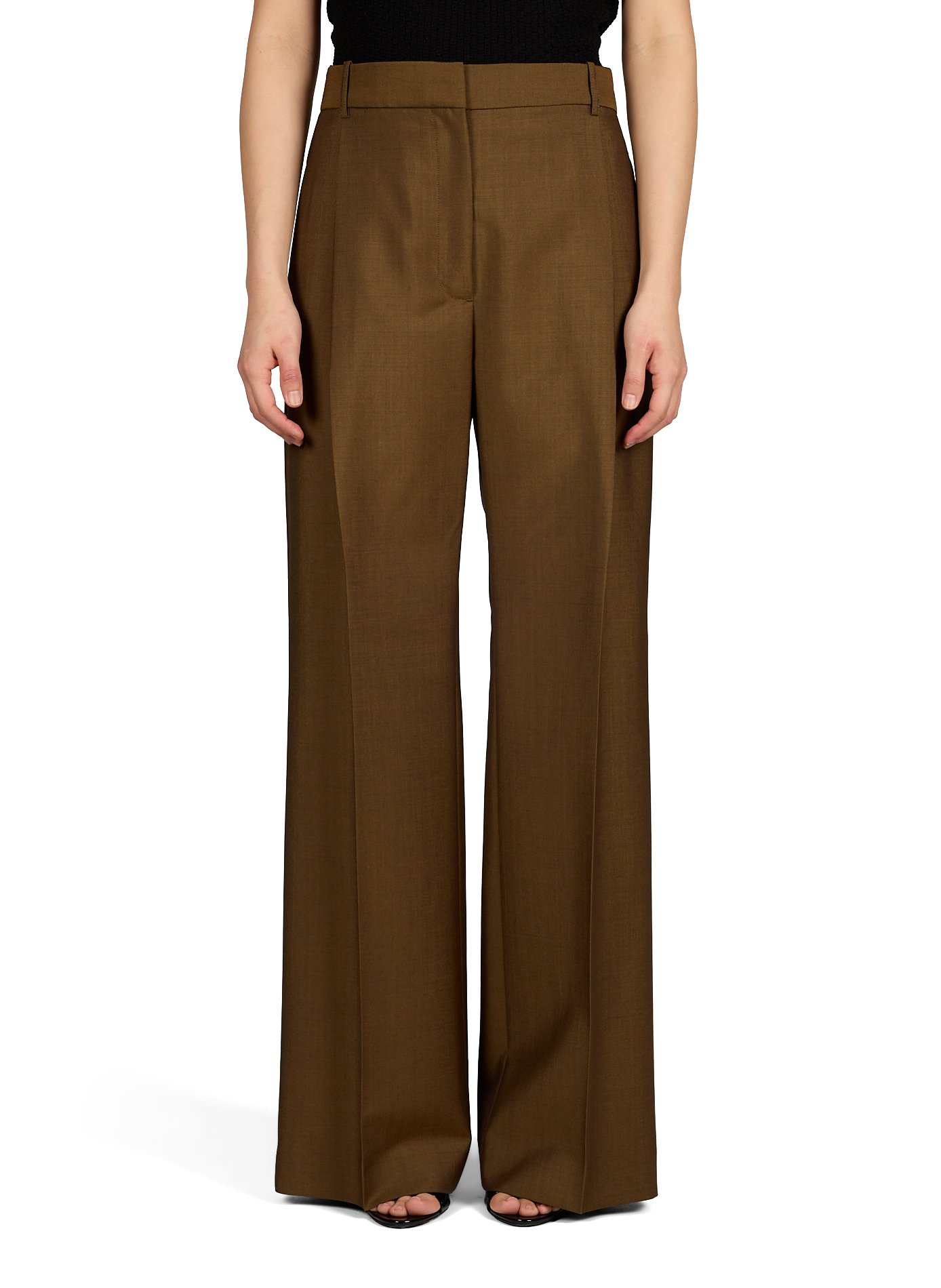 Tailored trousers with pleats in a solid color ROHE FRAMES Brown