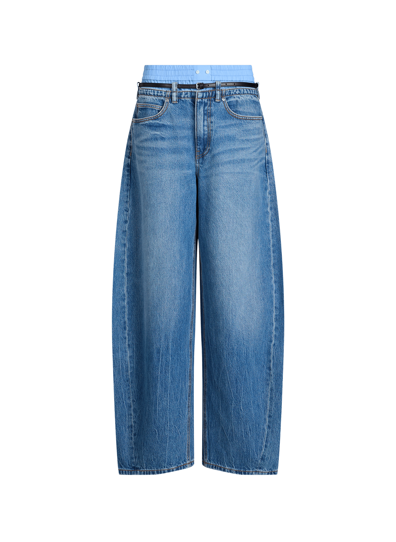 Jean boule doublure à la taille en coton ALEXANDER WANG Bleu