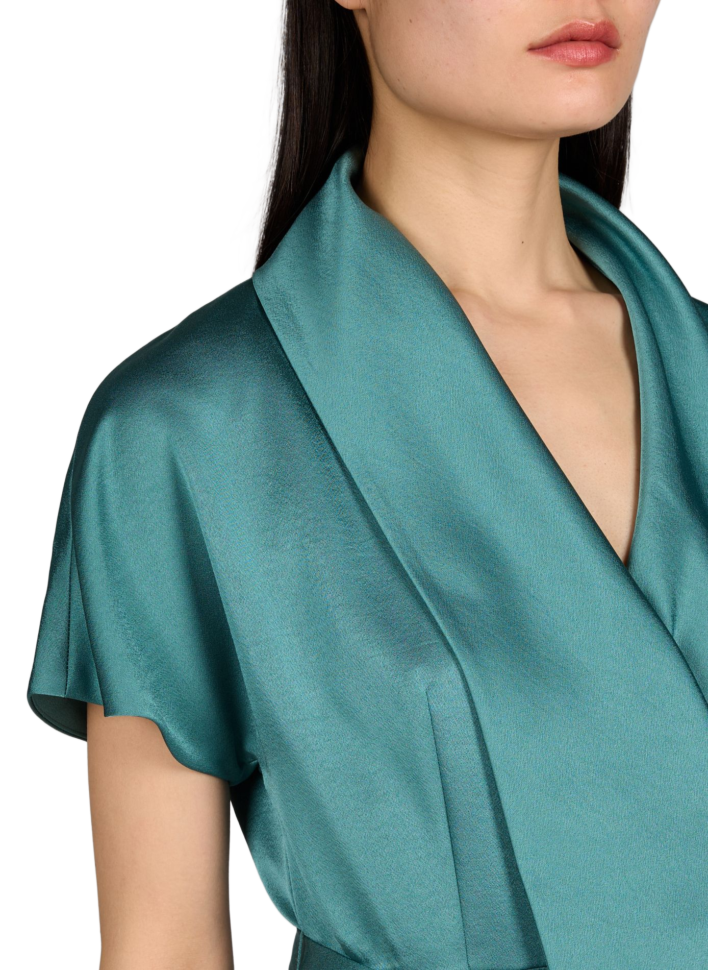 Combinaison droite satinée ADOLFO DOMINGUEZ Vert