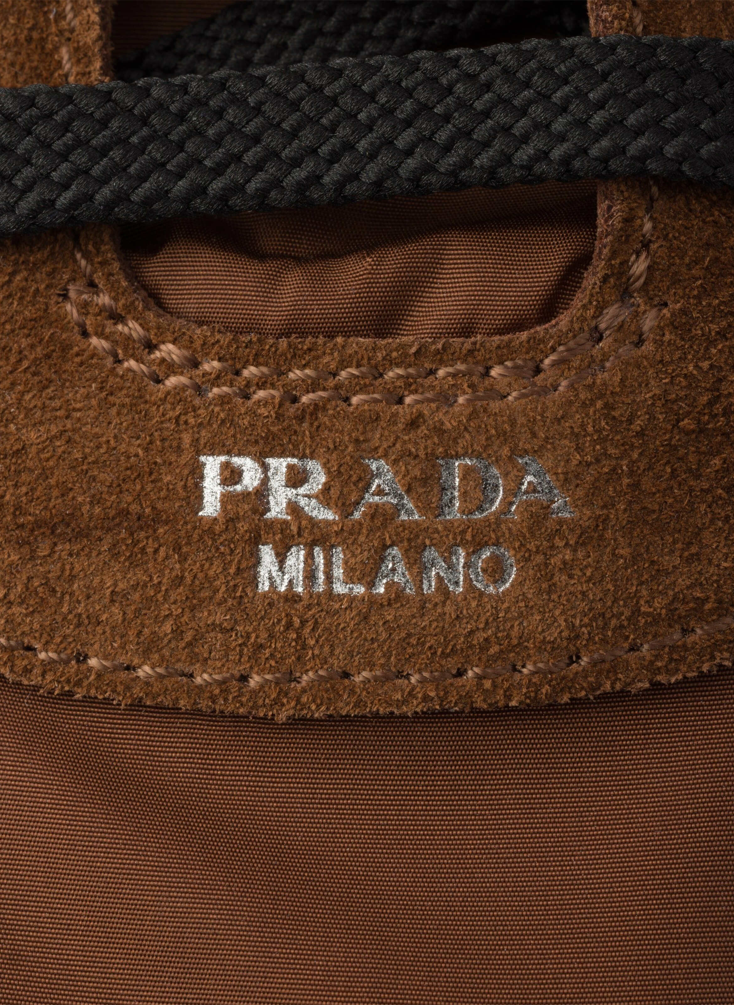 Sneakers élastiques collapse en re-nylon et veau v PRADA Marron